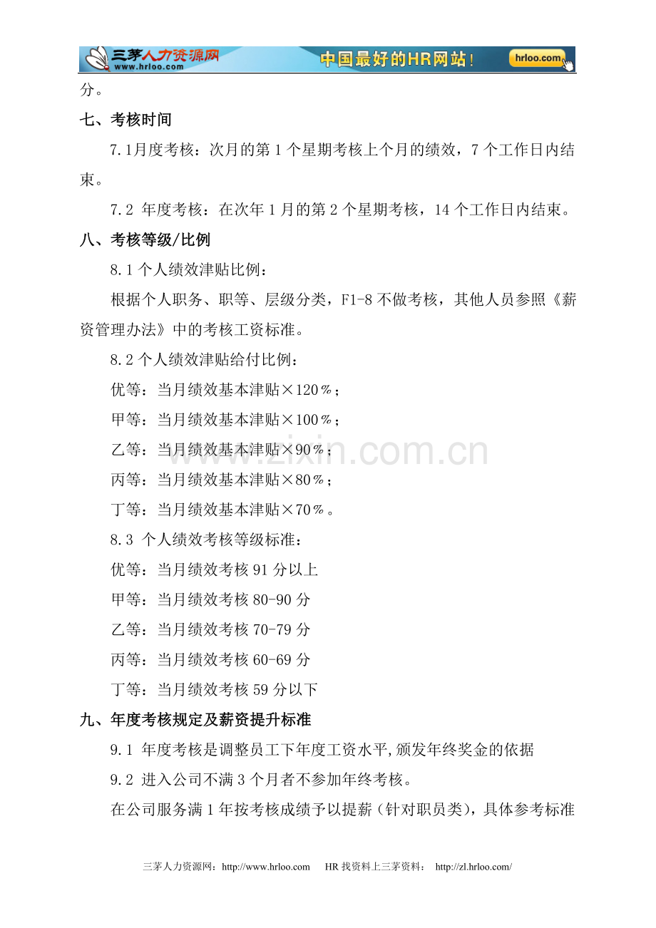 深圳市康耐可科技有限公司2009年绩效考核制度.doc_第3页