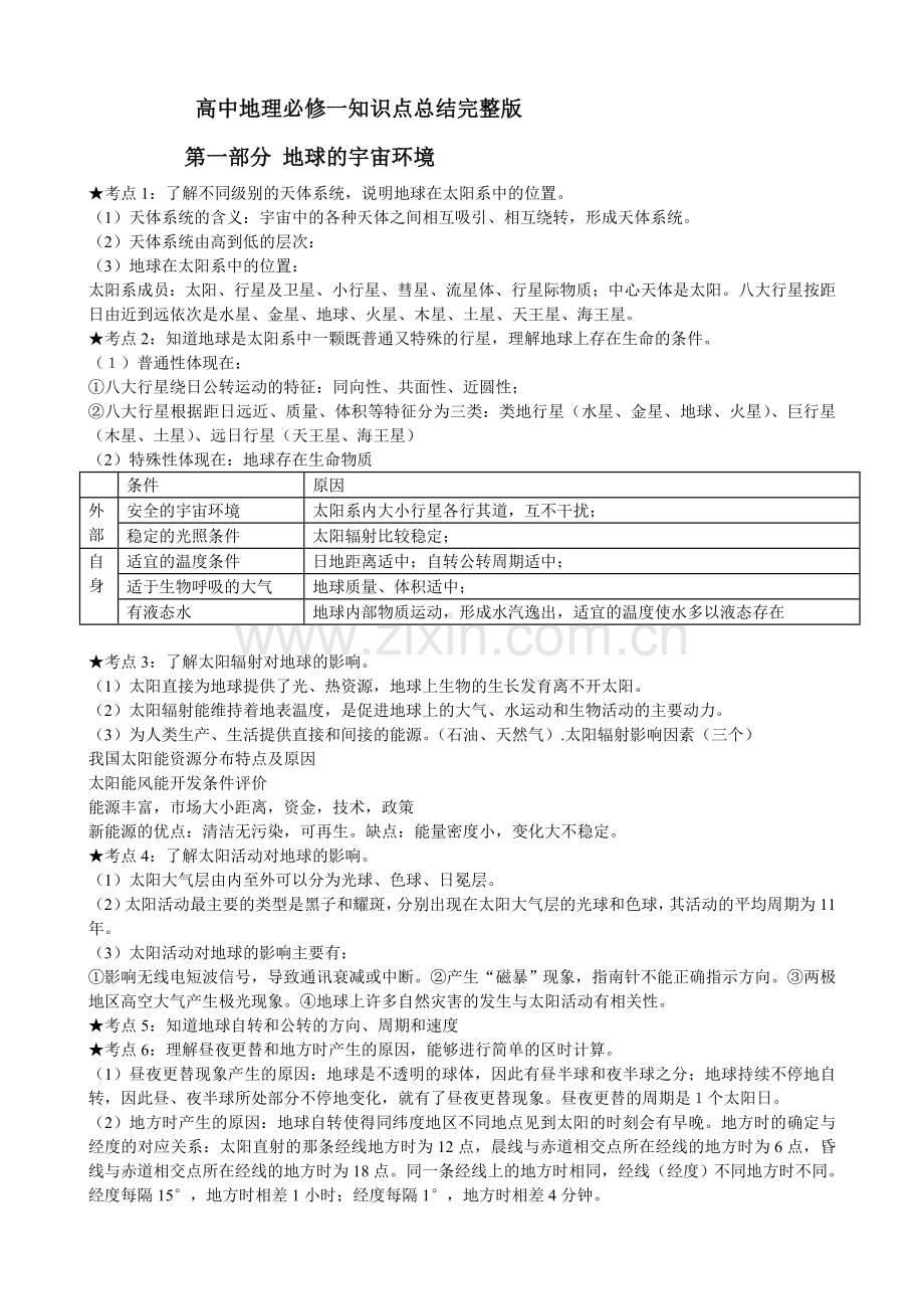 高中地理必修一知识点总结.doc_第1页