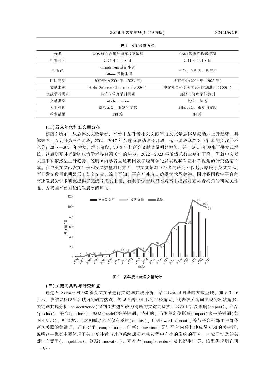 平台互补者的生态关系及战略选择——基于VOSviewer的可视化分析.pdf_第3页