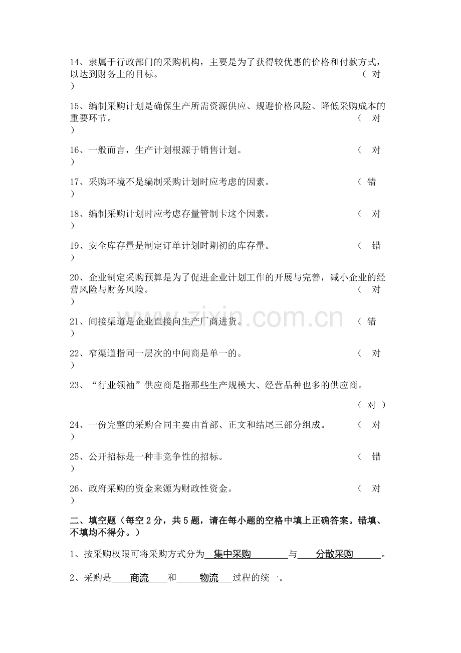 2019年采购与供应链管理题库.pdf_第2页