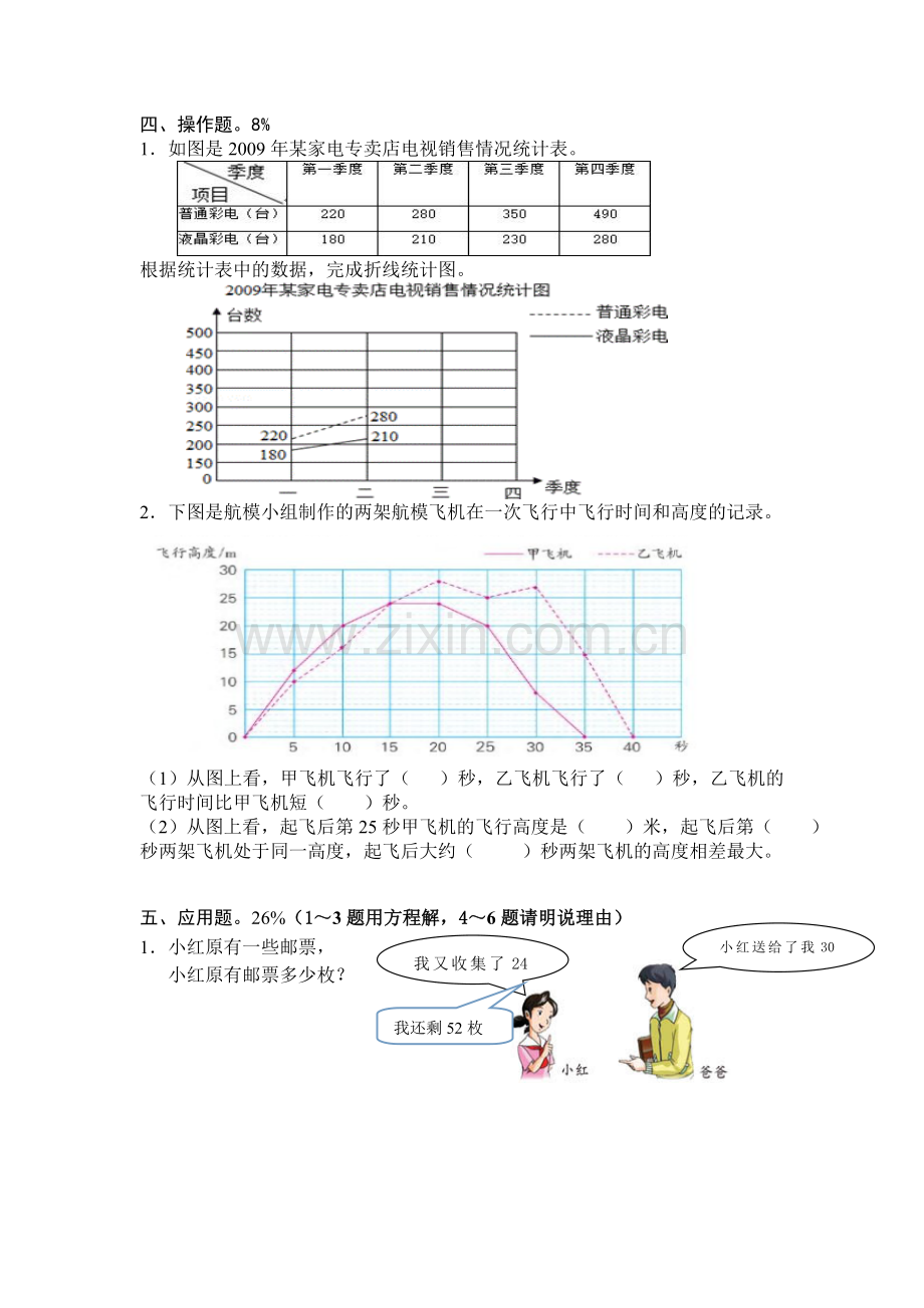 苏教版五年级下册数学期中复习卷.doc_第3页