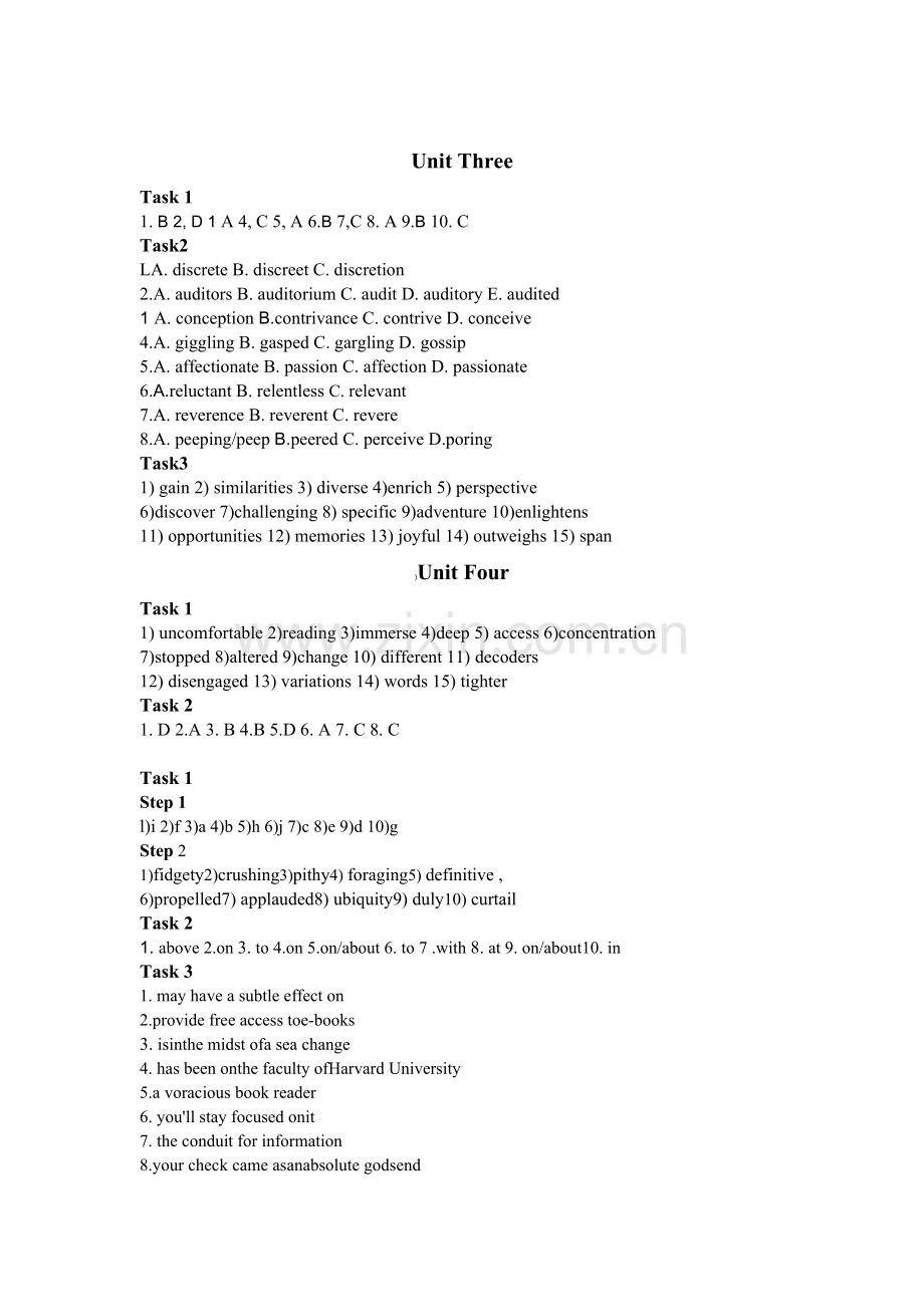 熊海虹主编《高等学校研究生英语综合教程-下》课后习题答案.doc_第2页