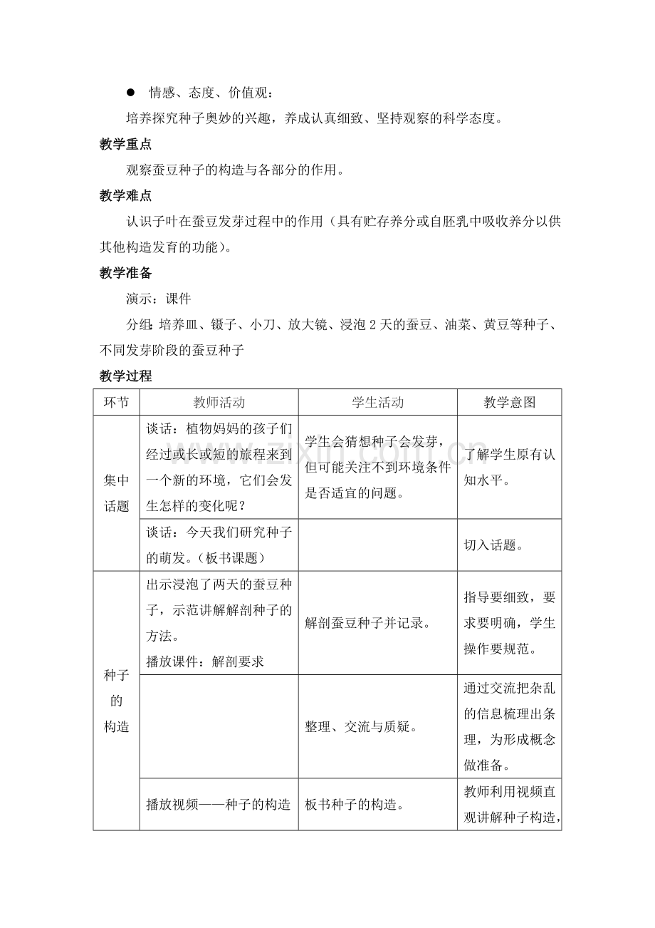 小学科学《种子的萌发》教学设计.doc_第2页