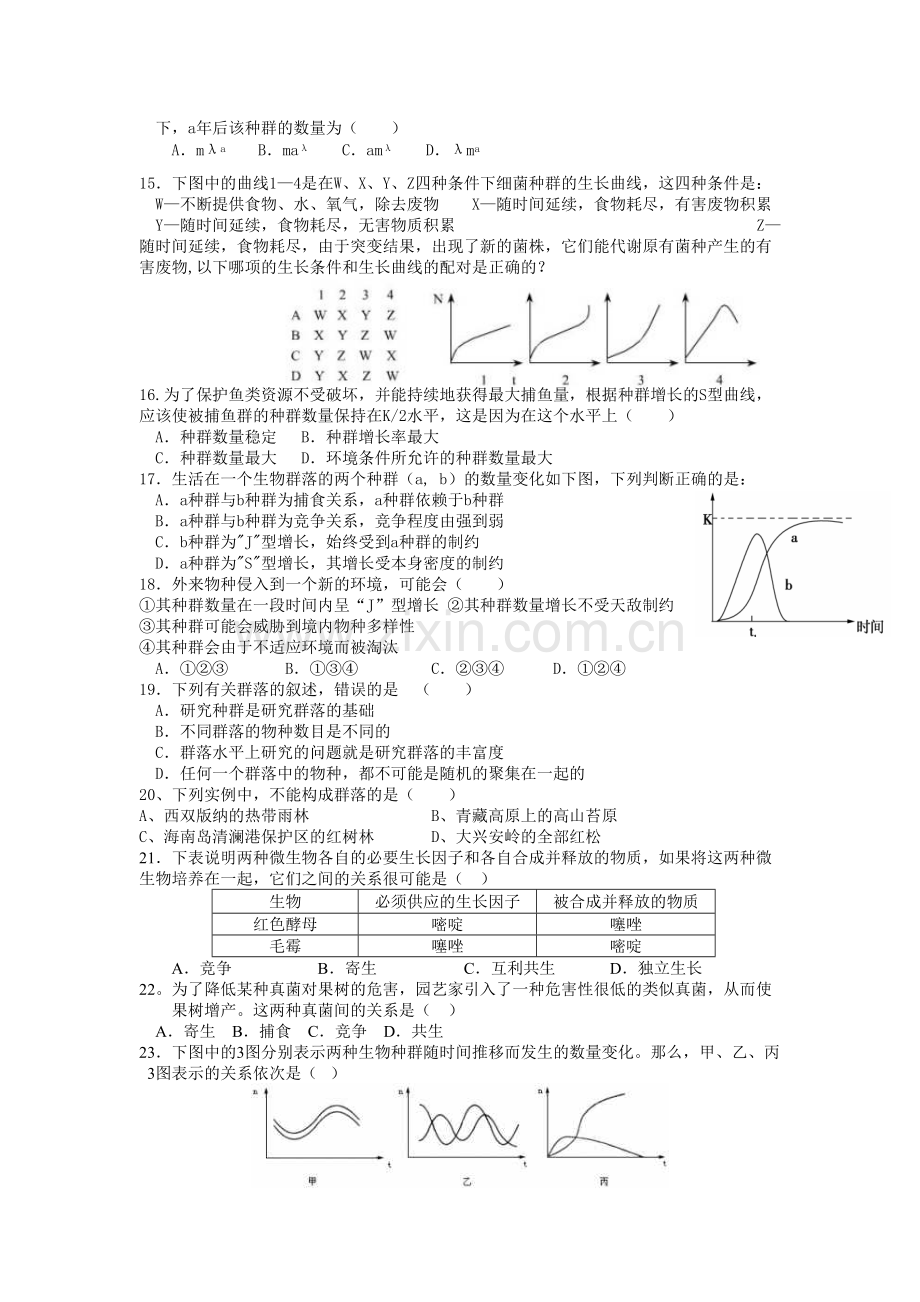 高中生物必修三第四章种群和群落分析.doc_第2页