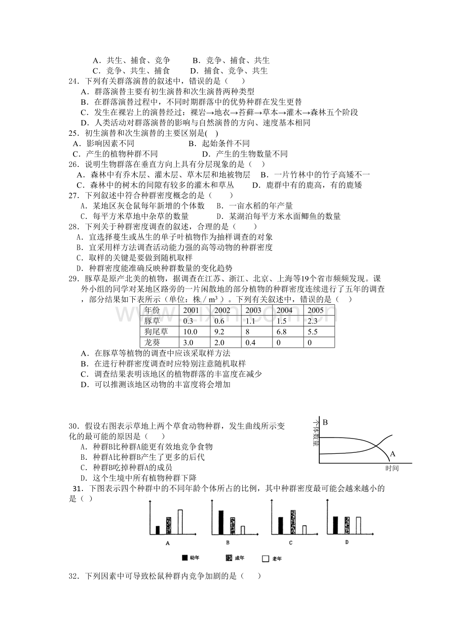 高中生物必修三第四章种群和群落分析.doc_第3页