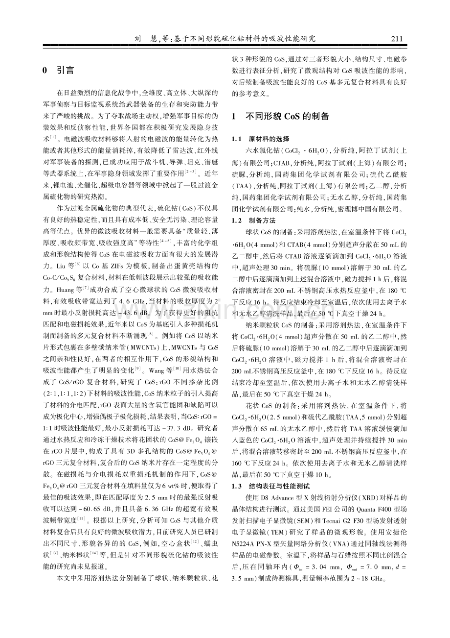 基于不同形貌硫化钴材料的吸波性能研究.pdf_第2页