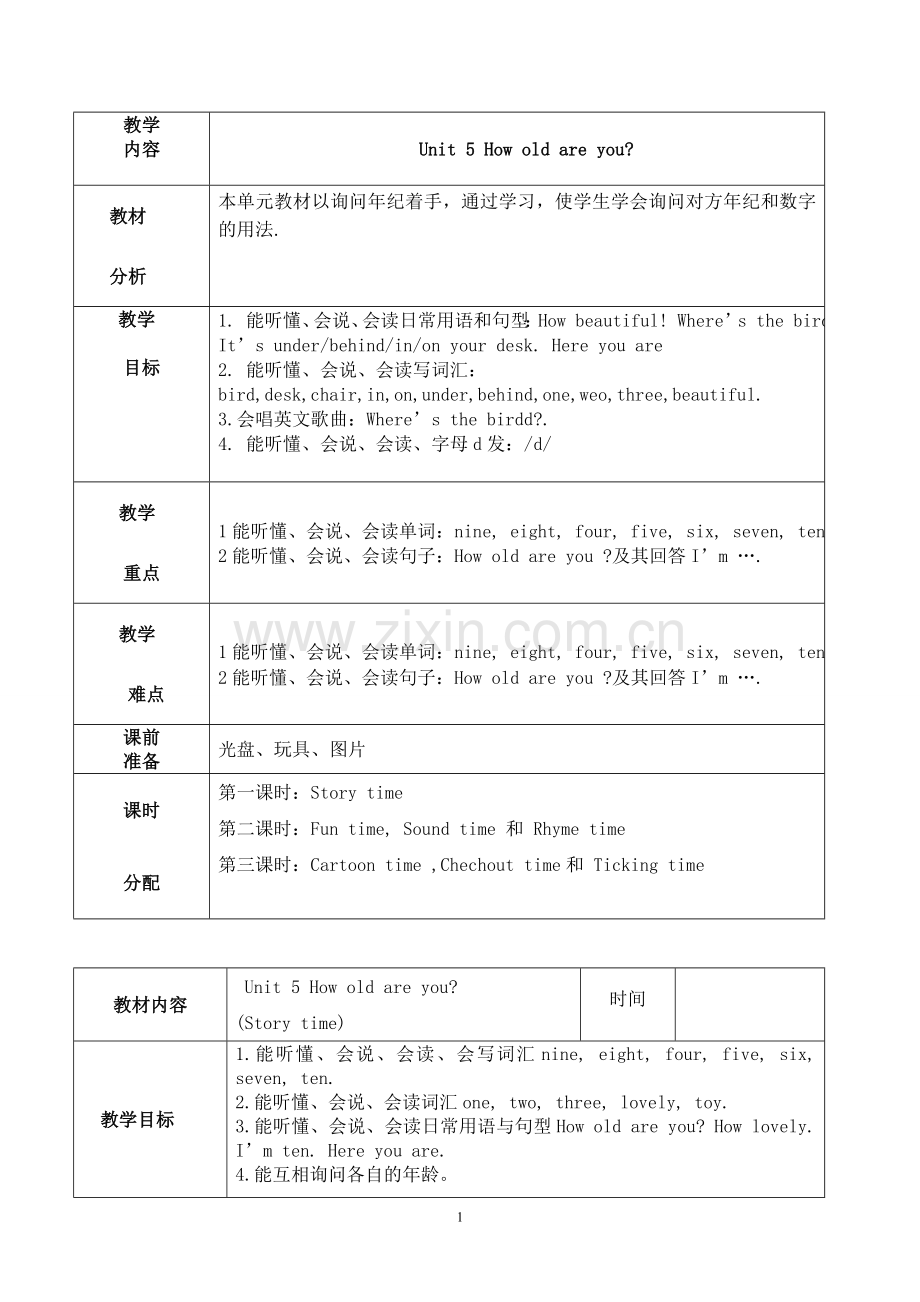 译林小学英语三下unit5教案.doc_第1页