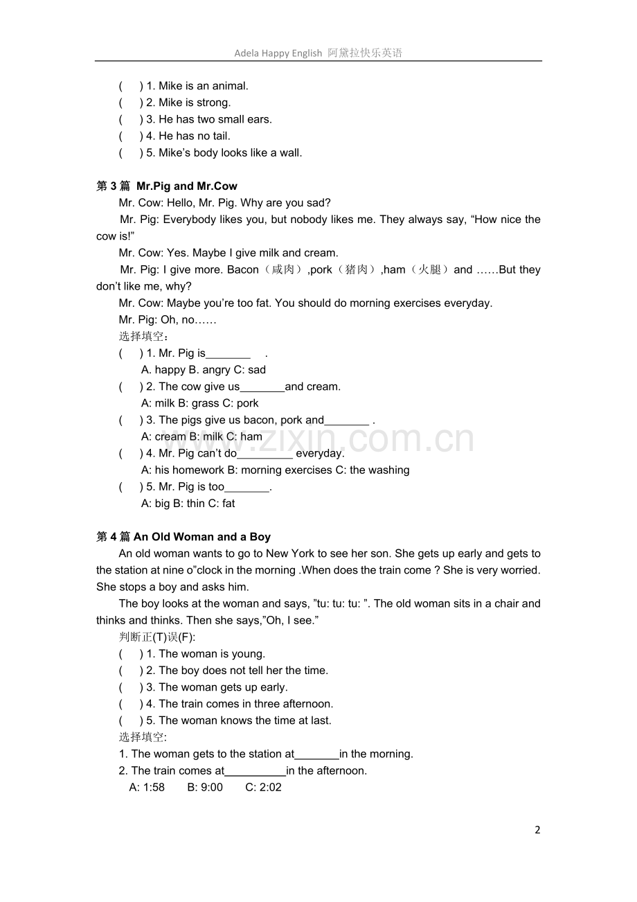 小学英语阅读理解20篇.doc_第2页