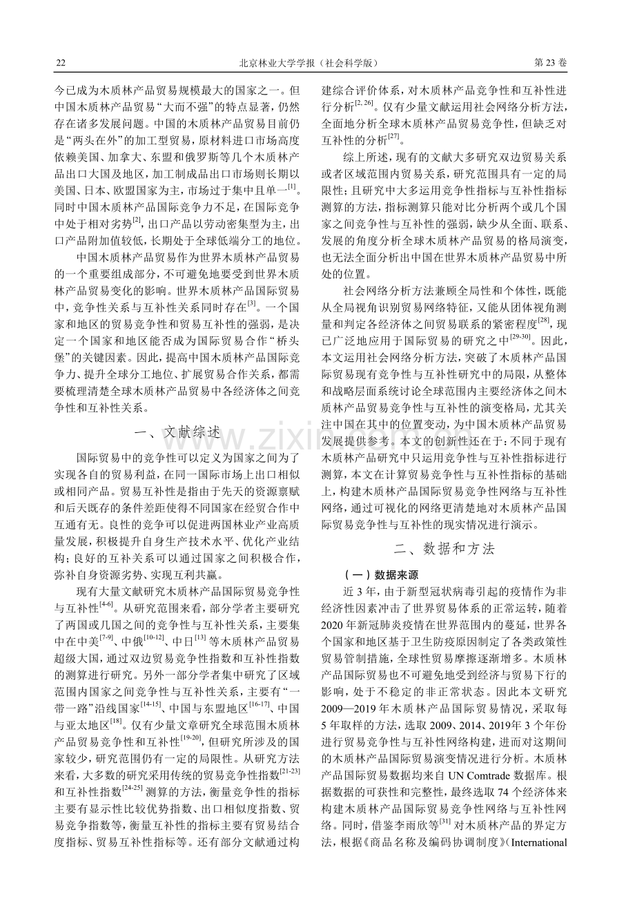 全球木质林产品贸易竞争与互补网络结构分析.pdf_第2页