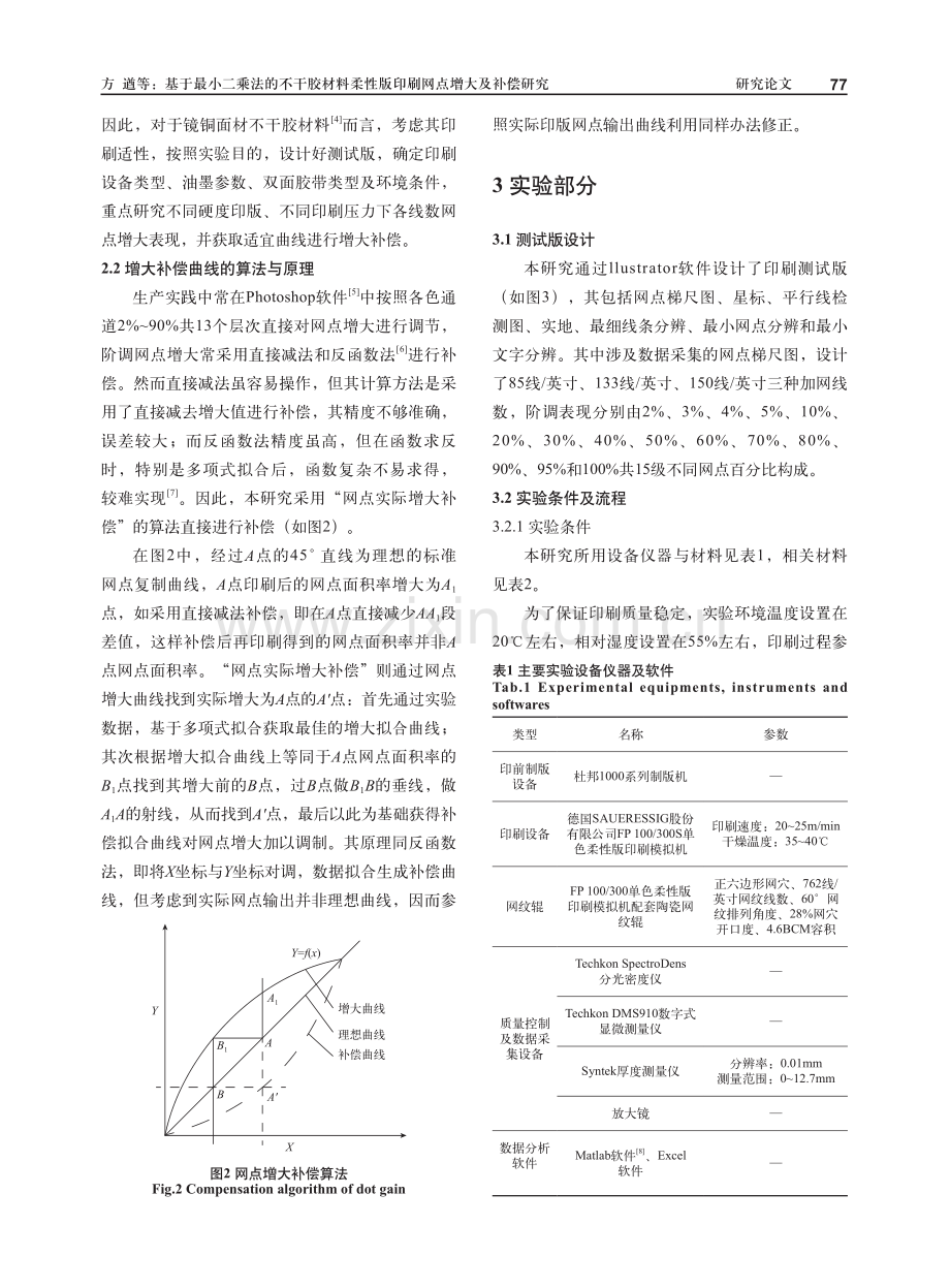 基于最小二乘法的不干胶材料柔性版印刷网点增大及补偿研究.pdf_第3页