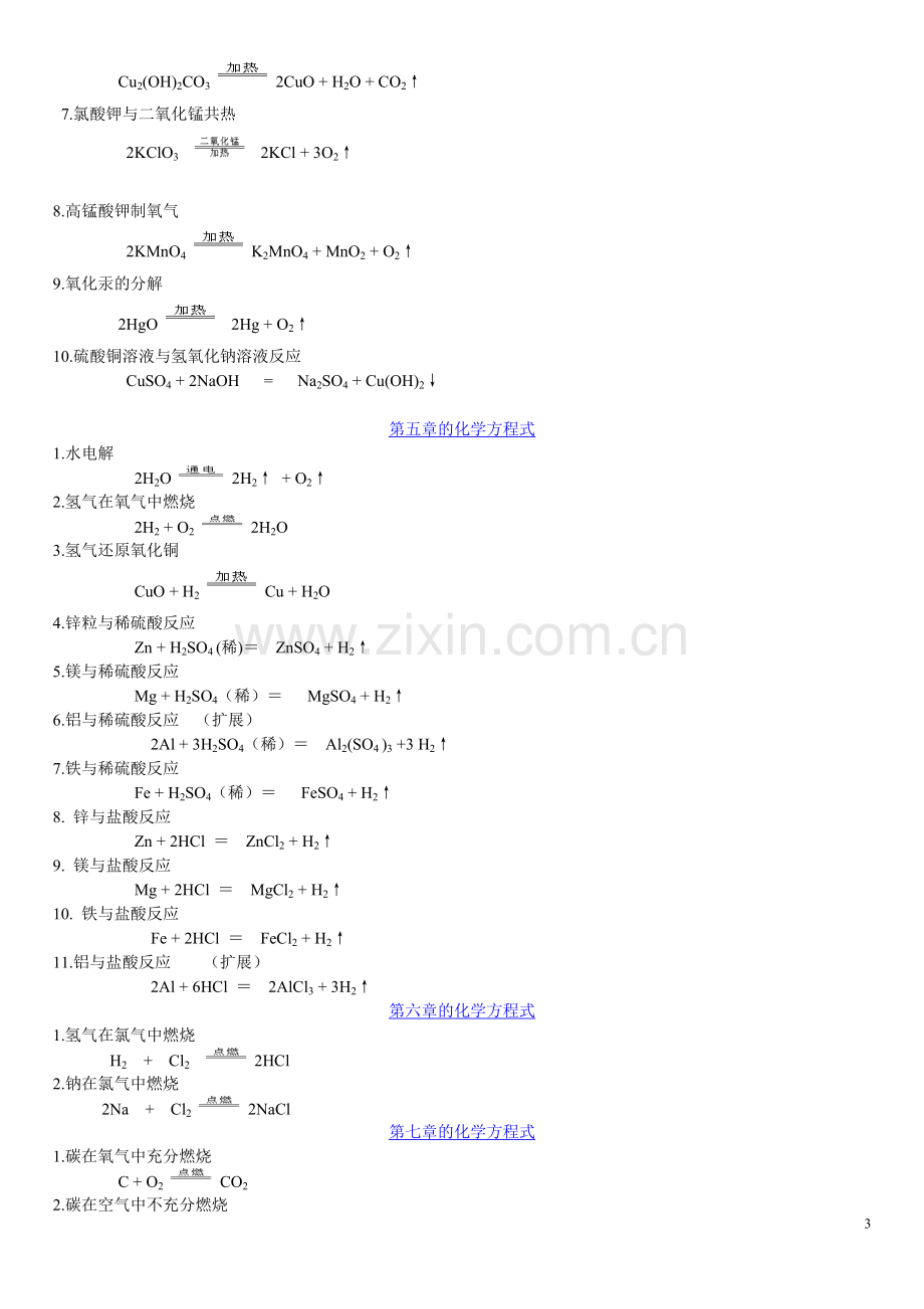 初中化学方程式总汇讲解.doc_第3页