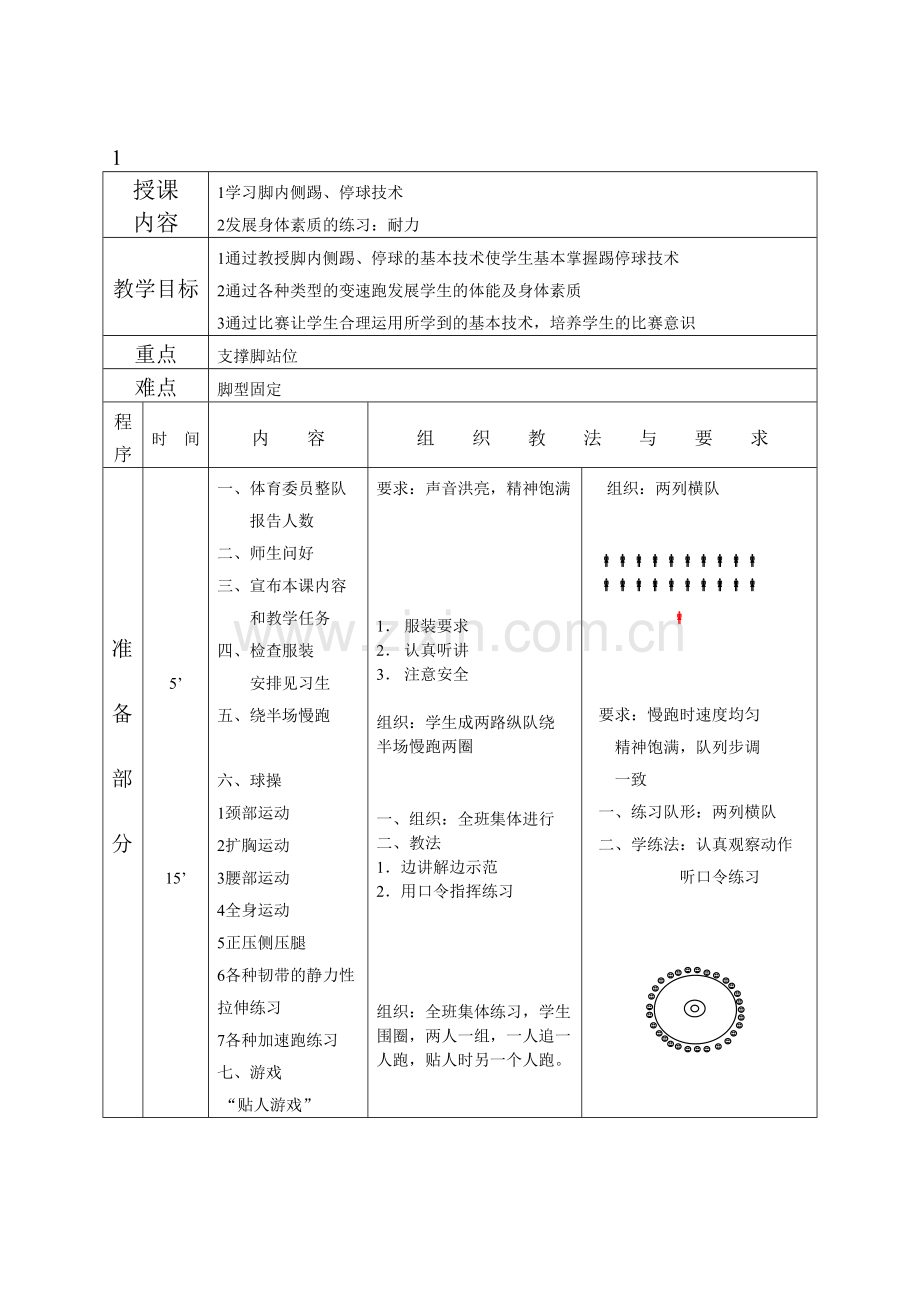 初中足球课教案全集.doc_第1页