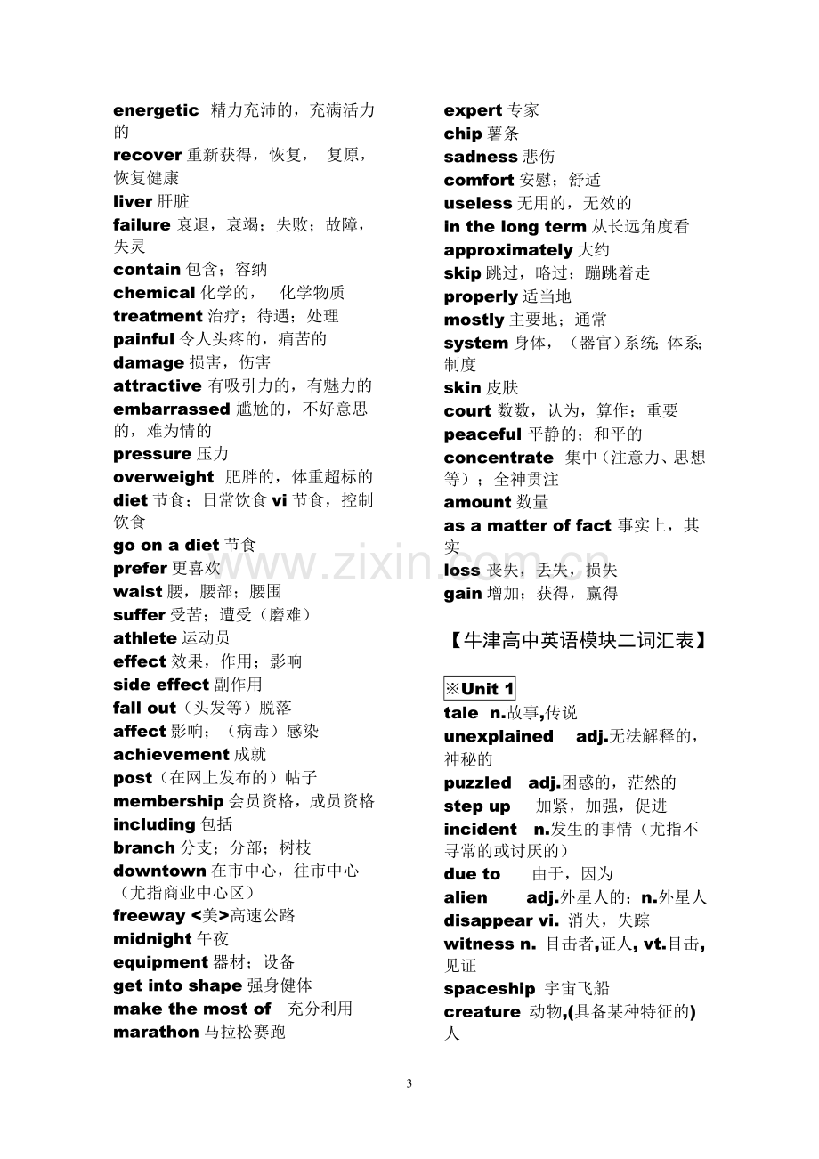 牛津高中英语模块一到模块十单词表.doc_第3页