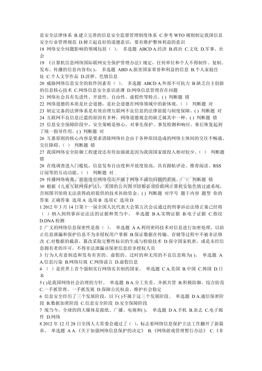 继续教育专业技术人员网络安全建设和网络社会治理答案.doc_第2页