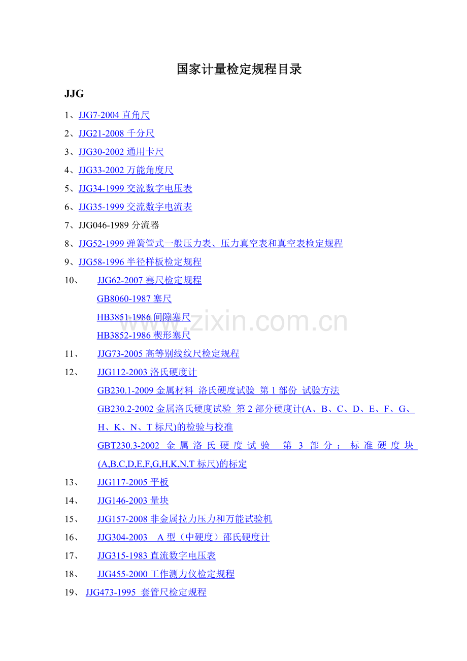 国家计量技术规范、计量检定规程目录.doc_第1页