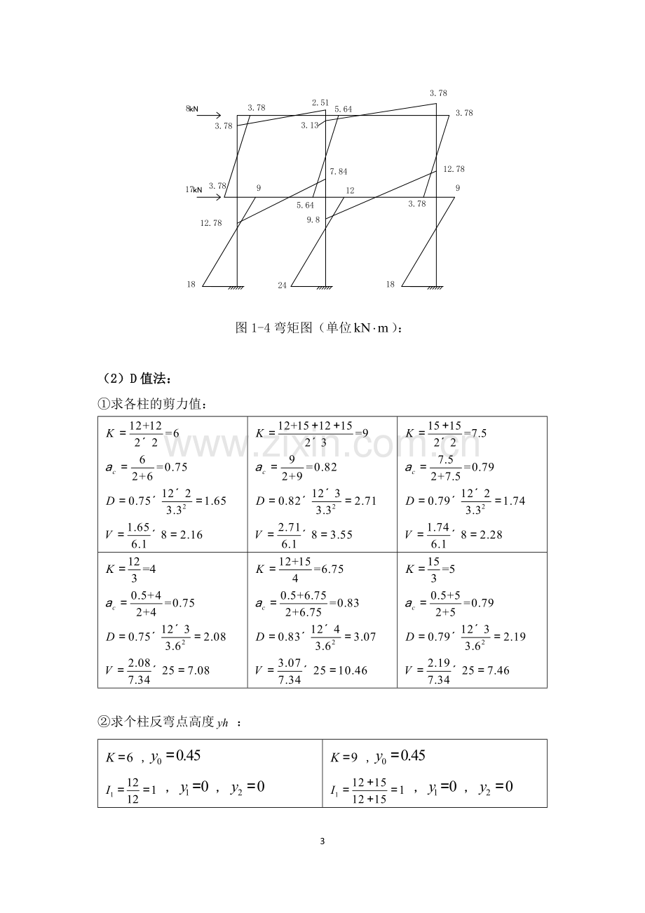 反弯点法及D值法设计题.doc_第3页