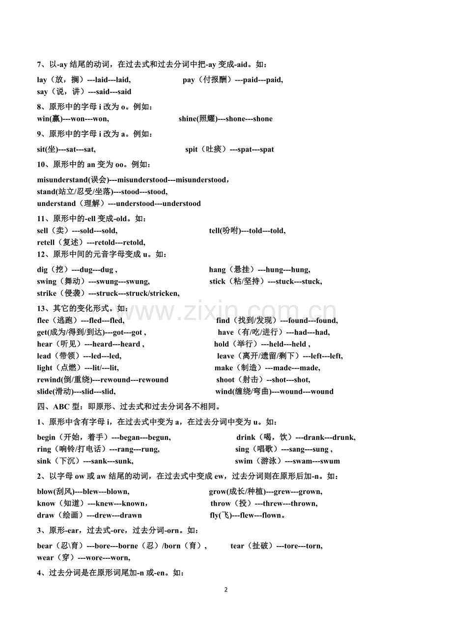 高中英语高考常用不规则动词变化(绝对全面).doc_第2页