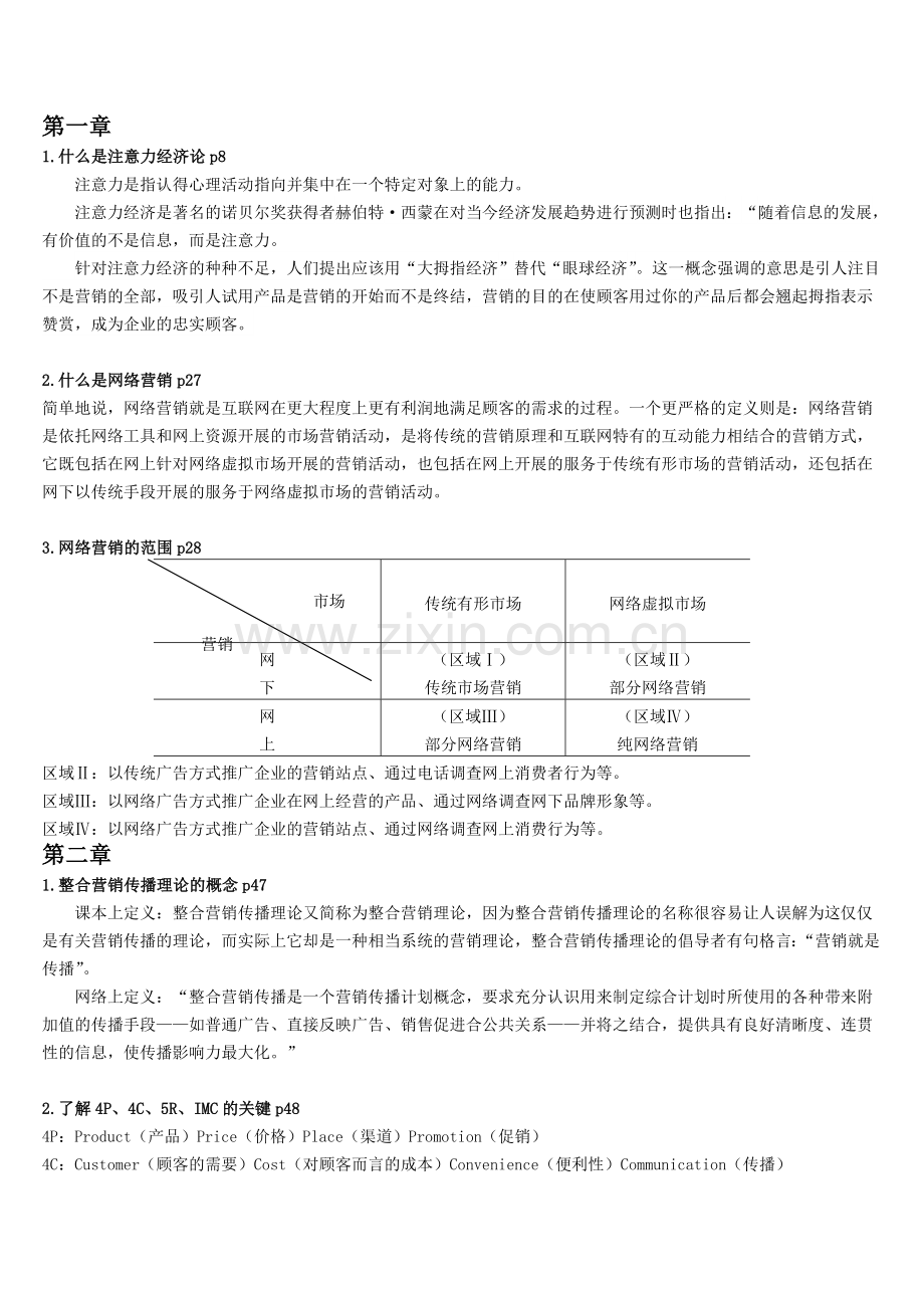 网络营销考点知识归纳.doc_第1页