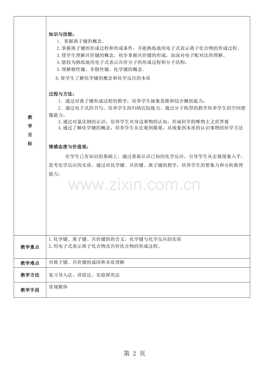 2020人教高中化学必修二1.3化学键教学设计教育.doc.pdf_第2页