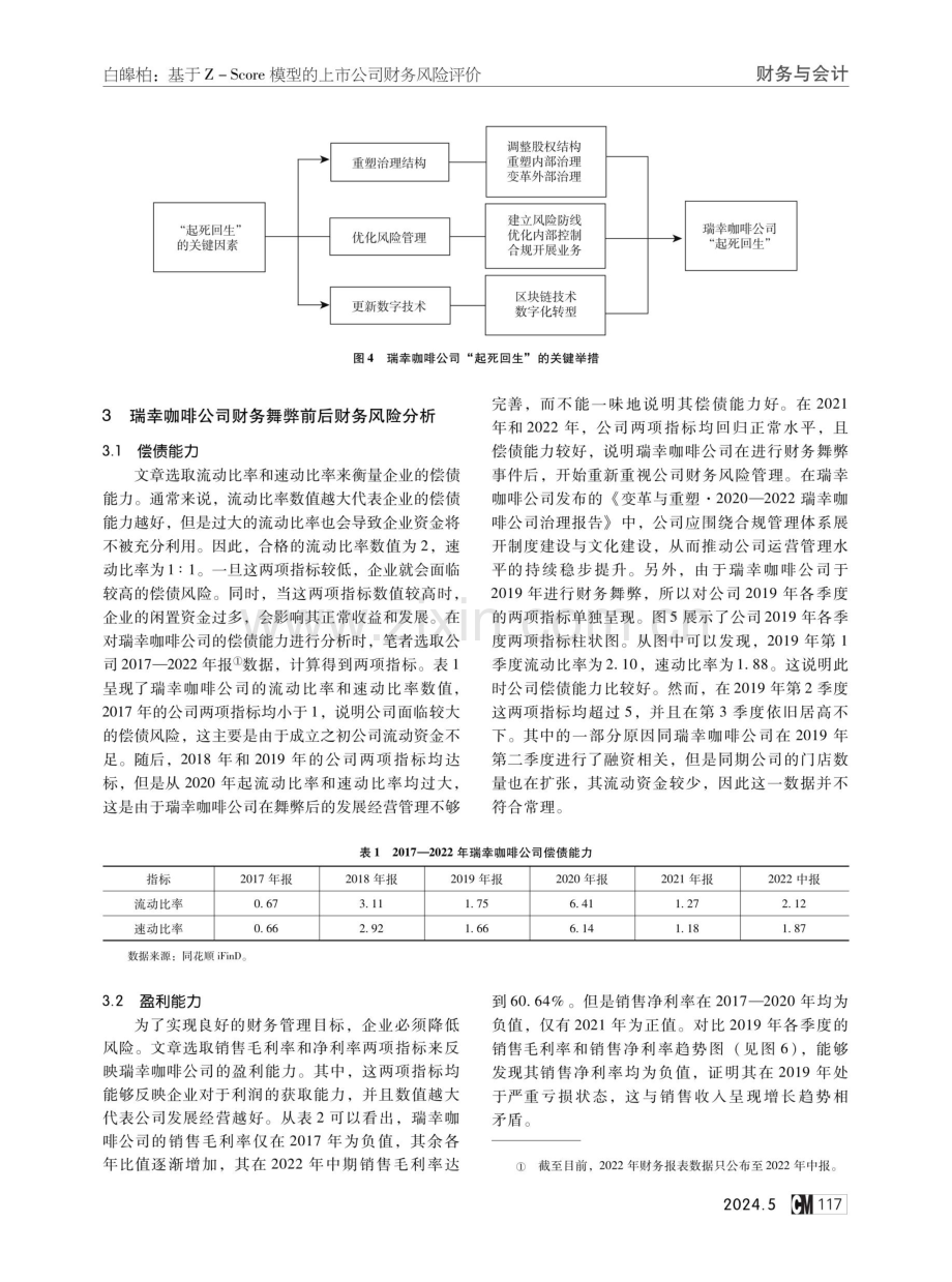 基于Z-Score模型的上市公司财务风险评价——来自瑞幸咖啡公司2017-2022年财务数据的证据.pdf_第3页