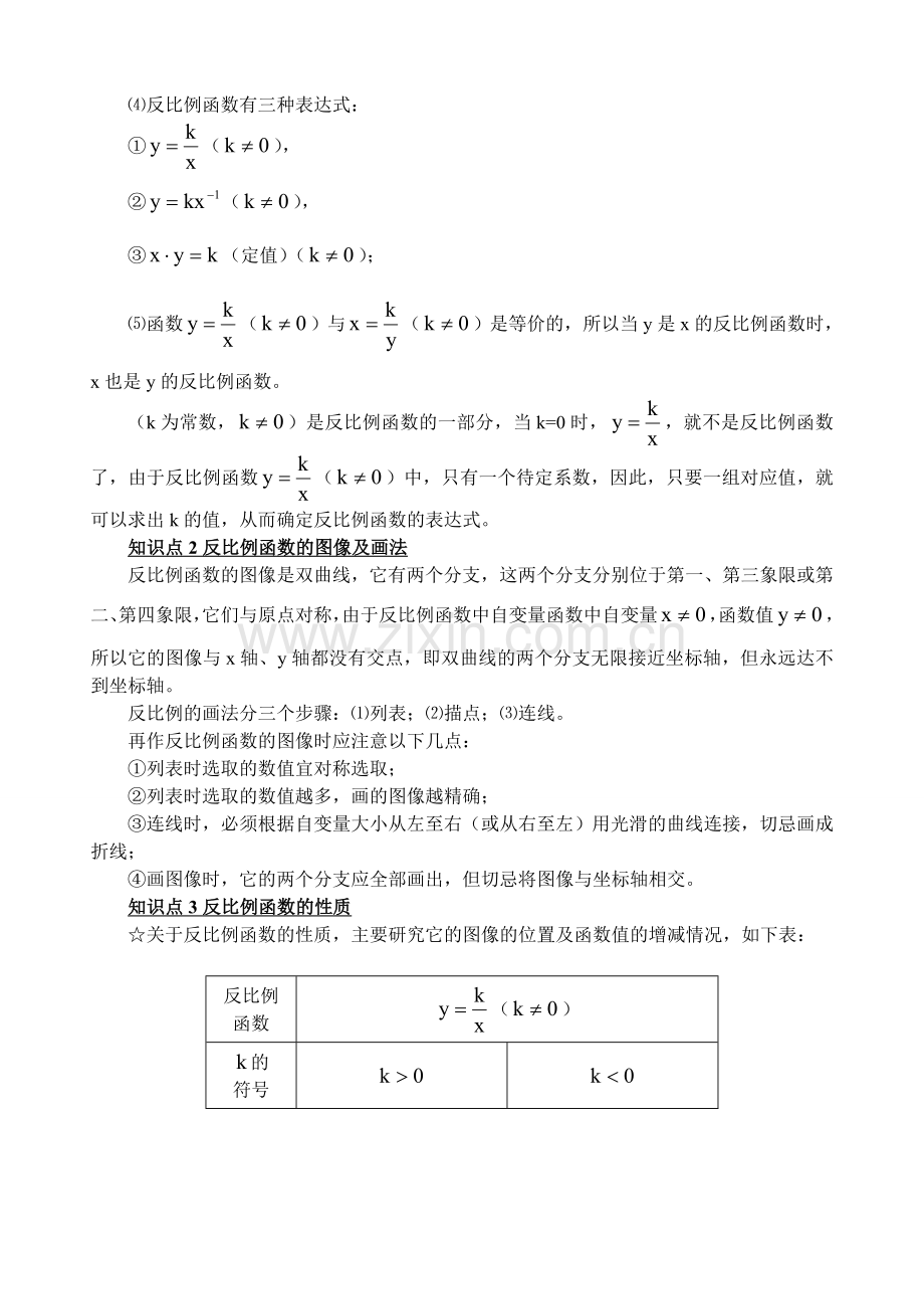 反比例函数知识点总结.doc_第2页