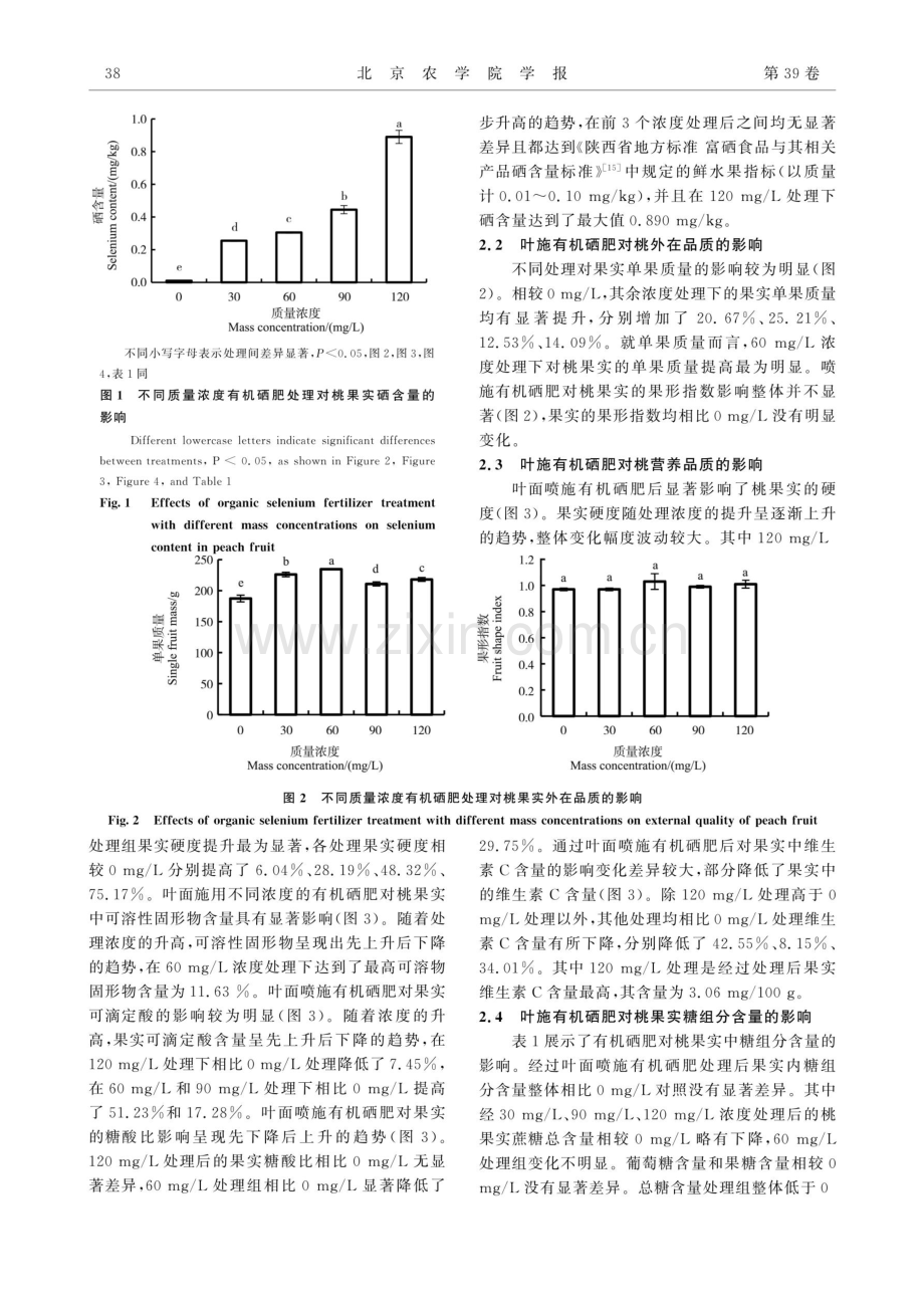 叶施有机硒肥对桃果实品质及蔗糖代谢的影响.pdf_第3页