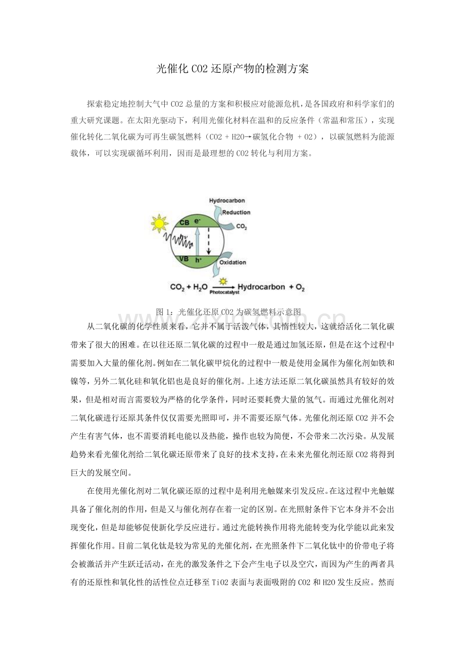 光催化CO2还原反应产物的检测方案.pdf_第1页