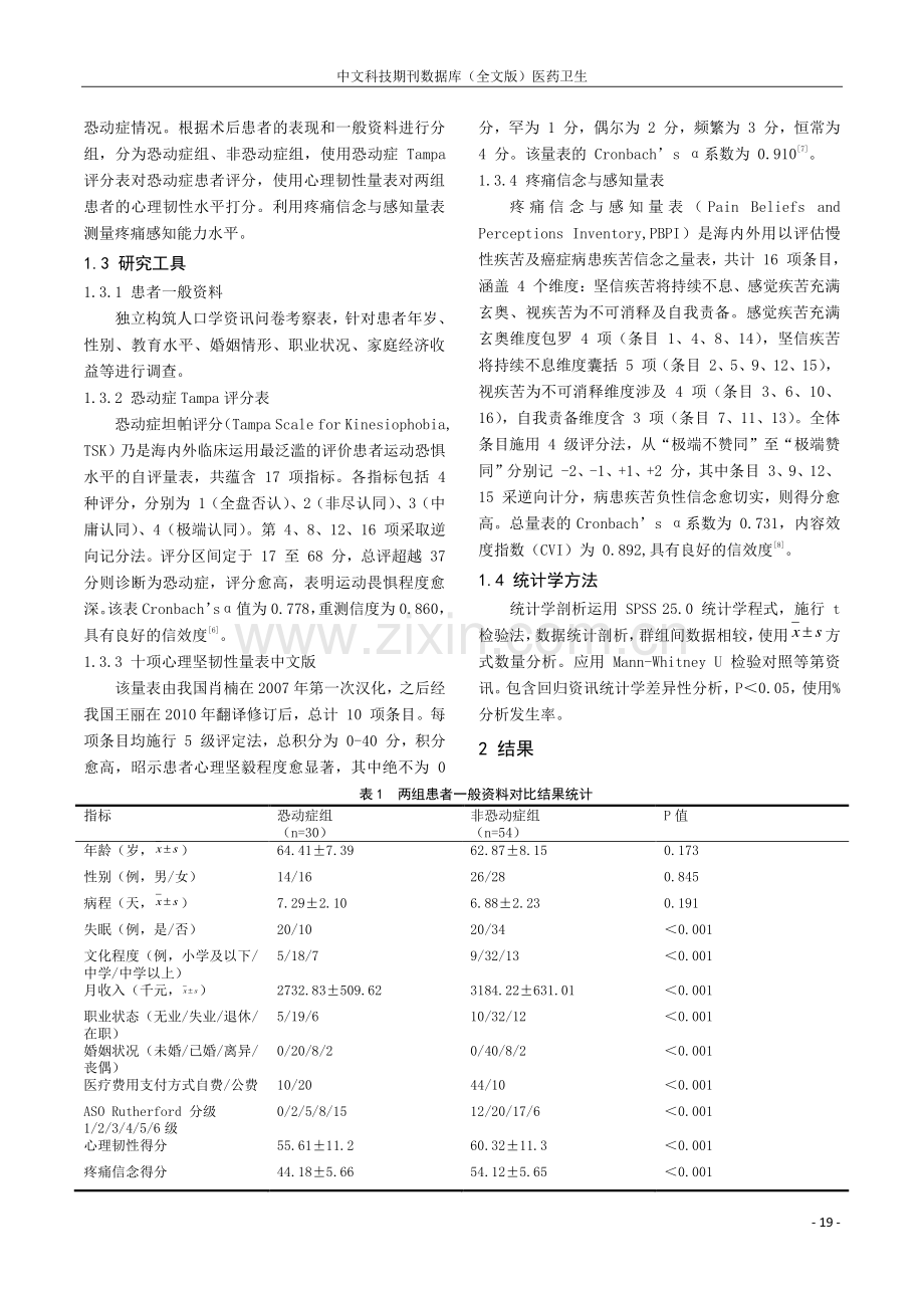 下肢动脉硬化闭塞症经皮腔内血管成形术后患者恐动症现状及相关因素分析.pdf_第2页