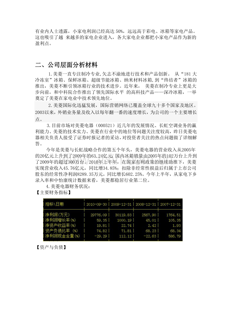 合肥美菱股份有限公司投资分析报告.doc_第3页