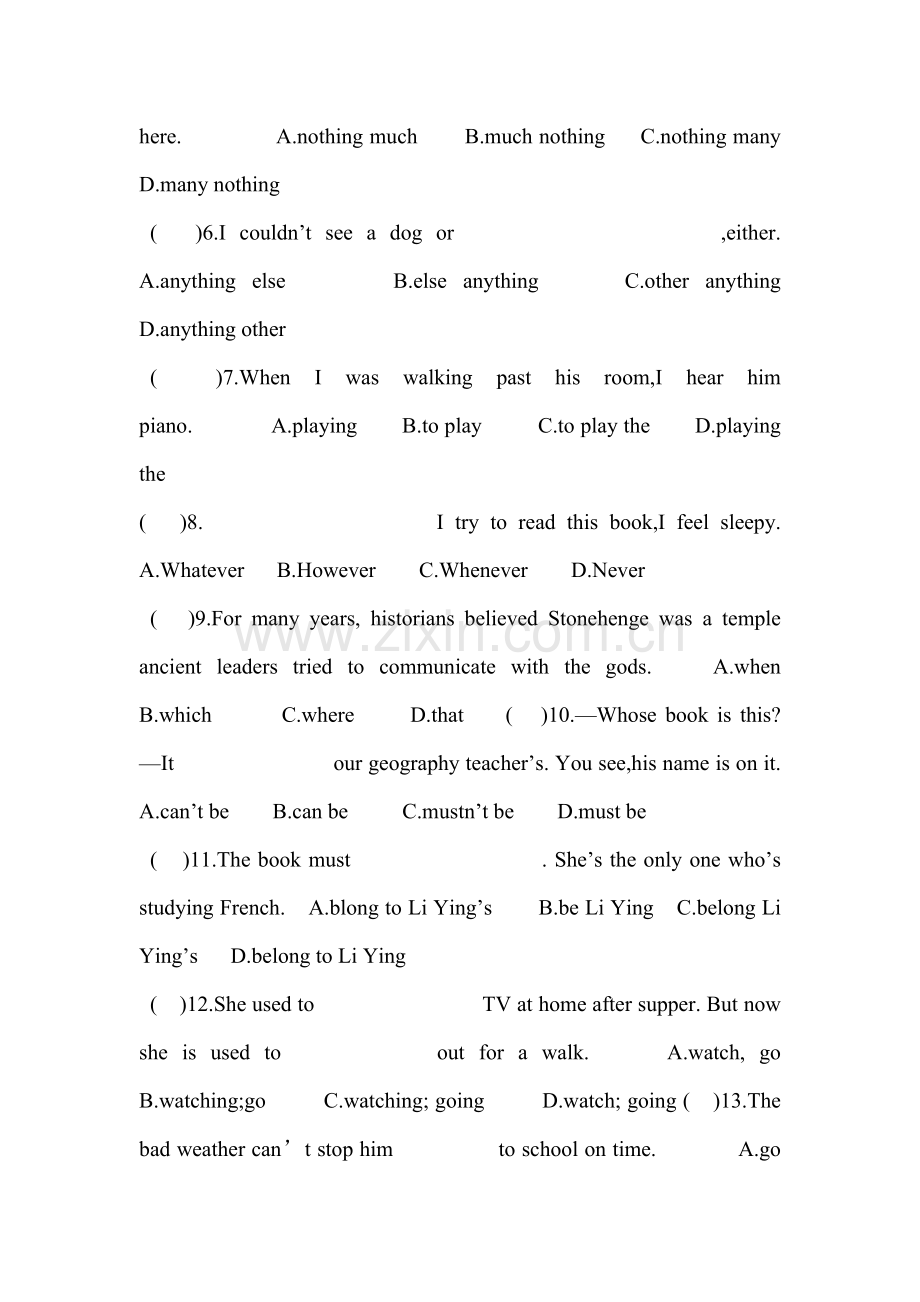 2015-2016学年九年级英语上册单元基础练习题17.doc_第3页