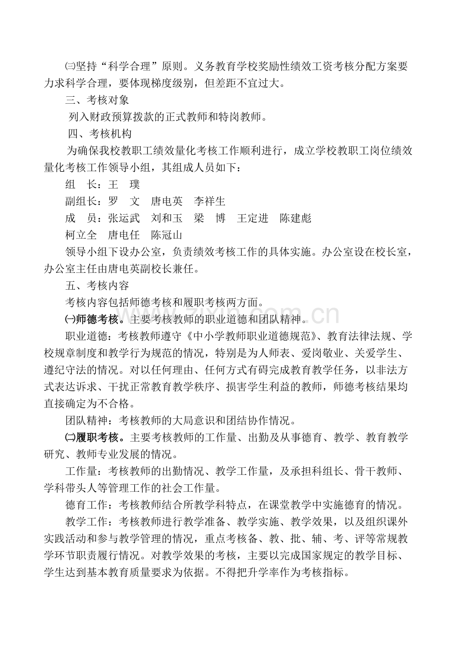 临高县和舍中学教职工绩效量化考核实施方案..doc_第2页