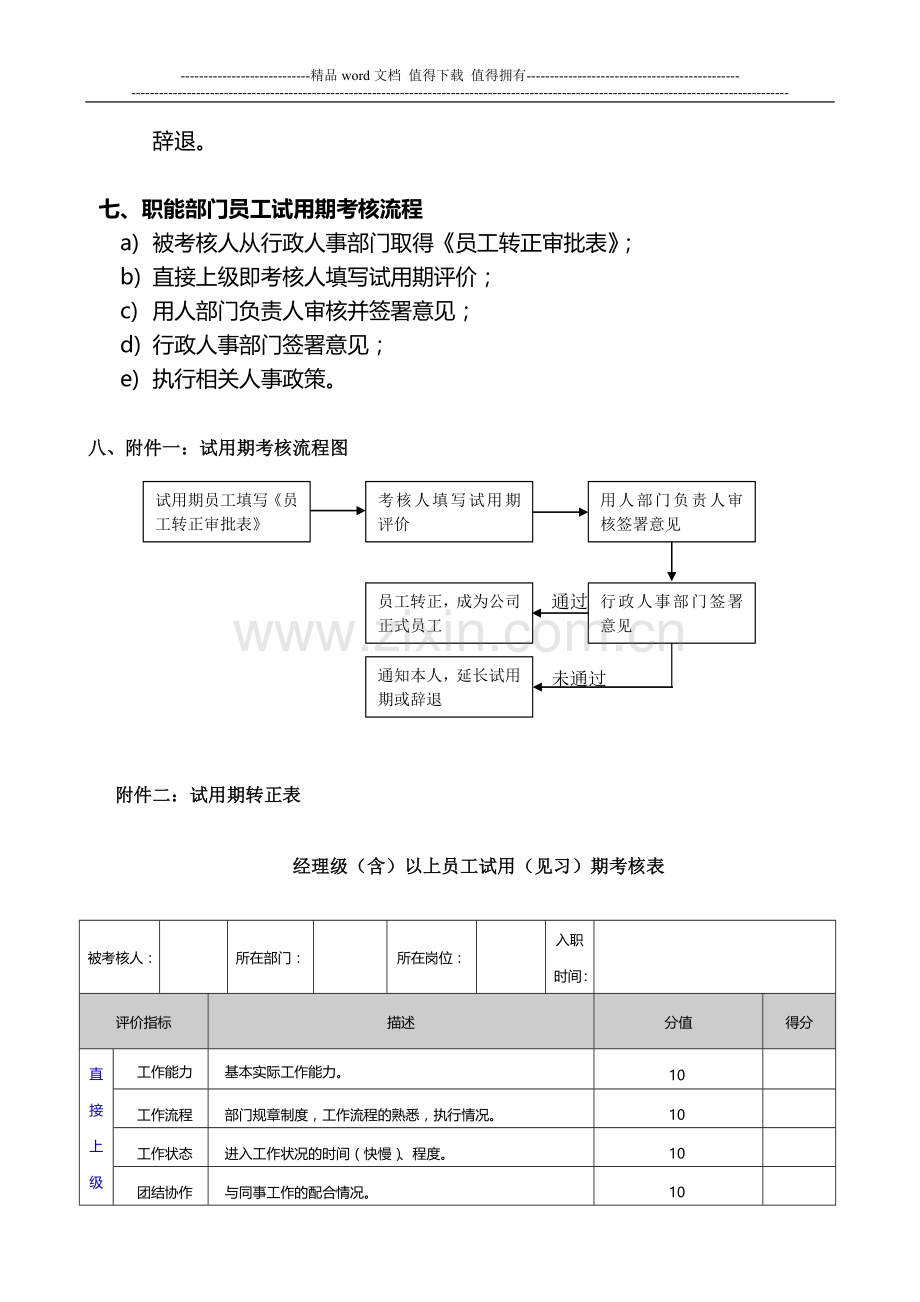 公司经理级(含)以上员工试用期考核管理办法(草案)..doc_第3页