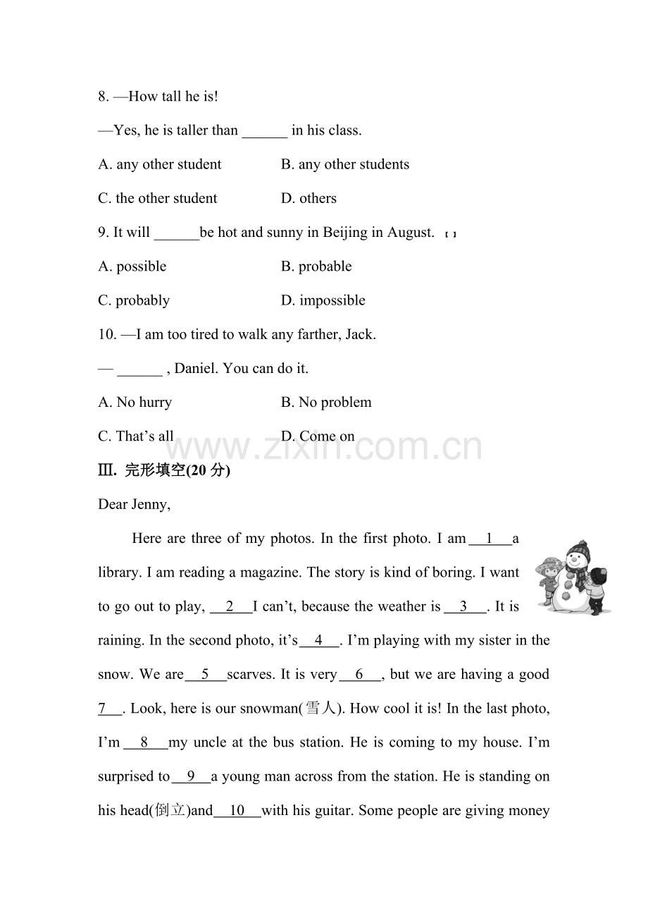 2015-2016学年八年级英语上册单元综合测试题15.doc_第3页