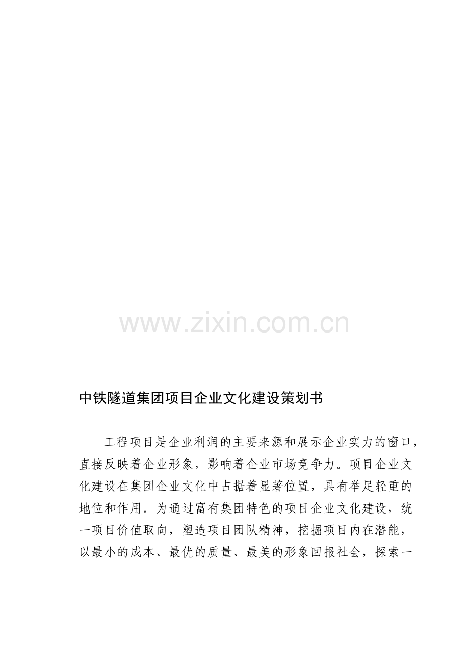 中铁隧道集团项目企业文化建设策划书.doc_第1页