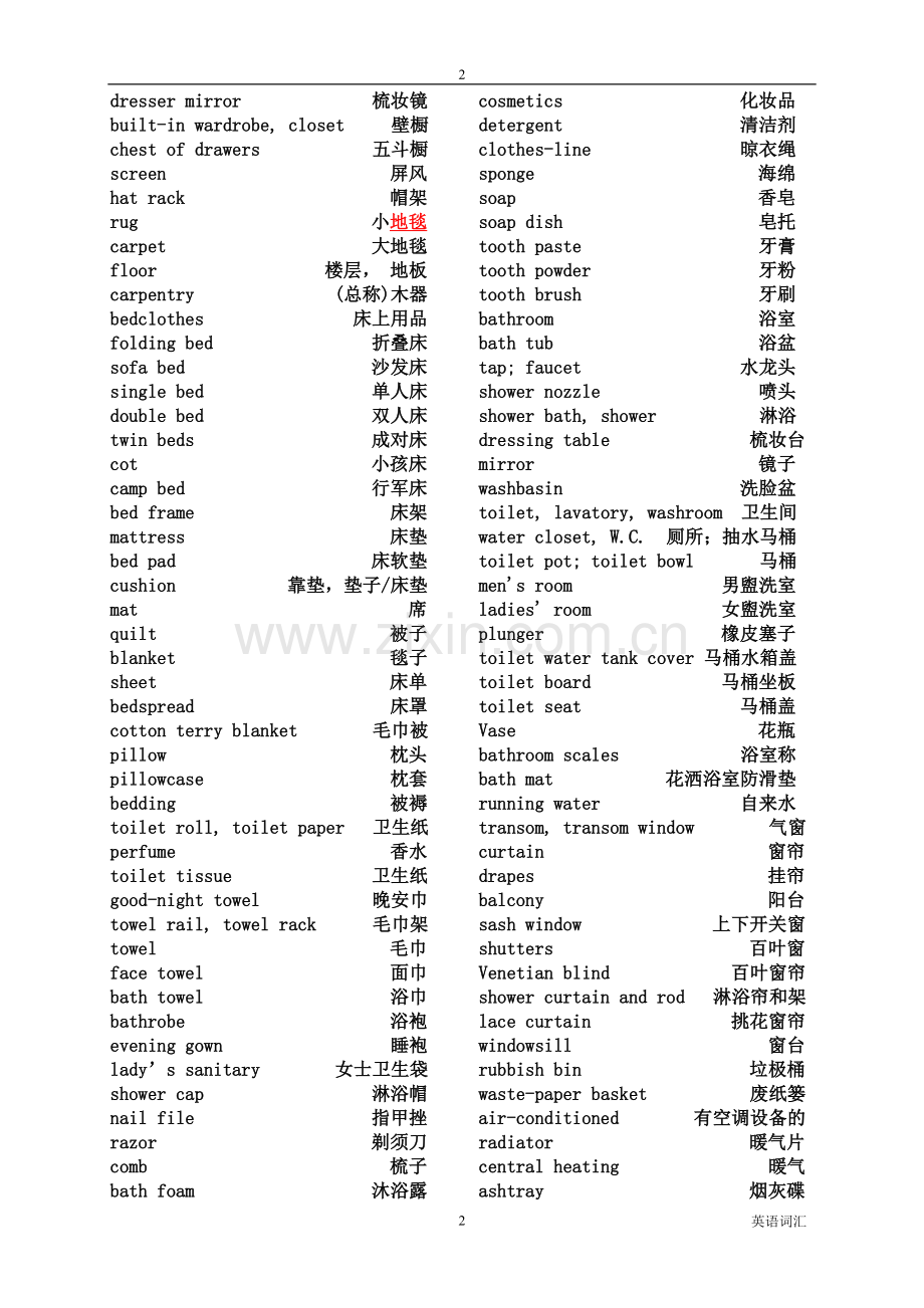 最全酒店英语词汇(前厅、客房、餐饮).doc_第2页