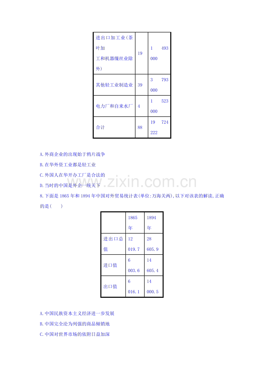 安徽省2016届高三历史第二轮复习高效课时检测题1.doc_第3页