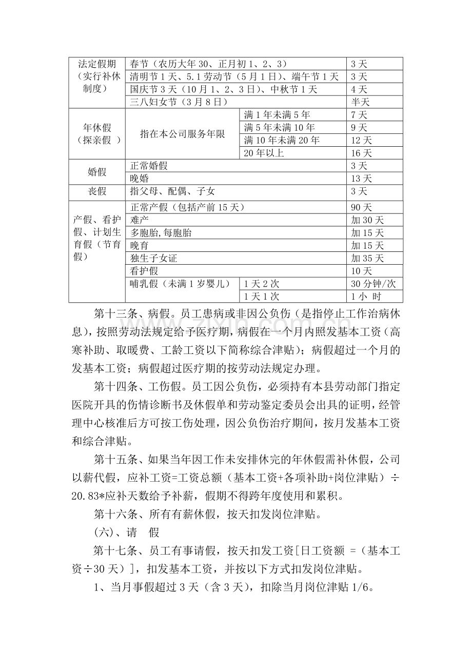 机械制造公司员工考勤管理制度.doc_第3页