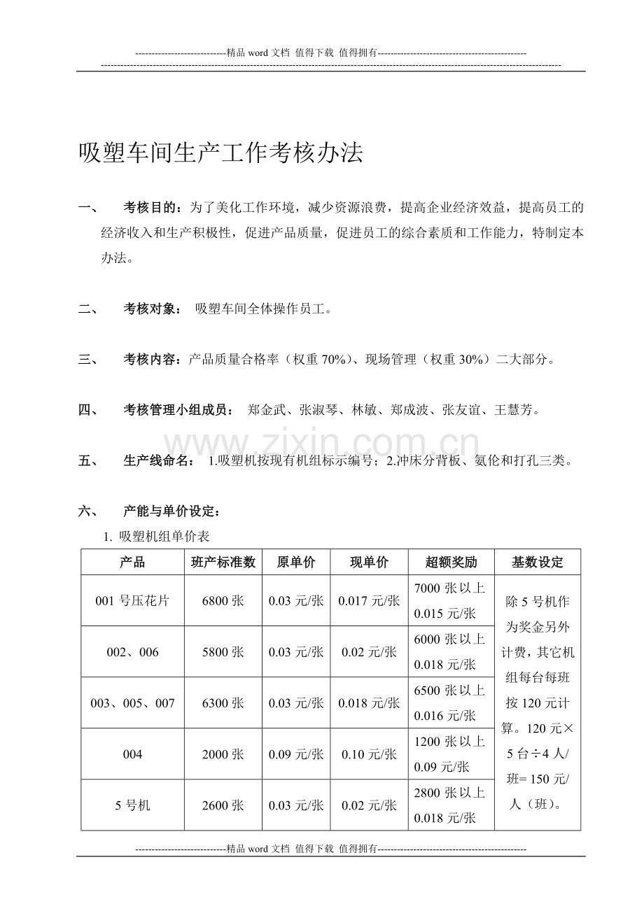 吸塑车间操作工考核办法-1..doc_第1页