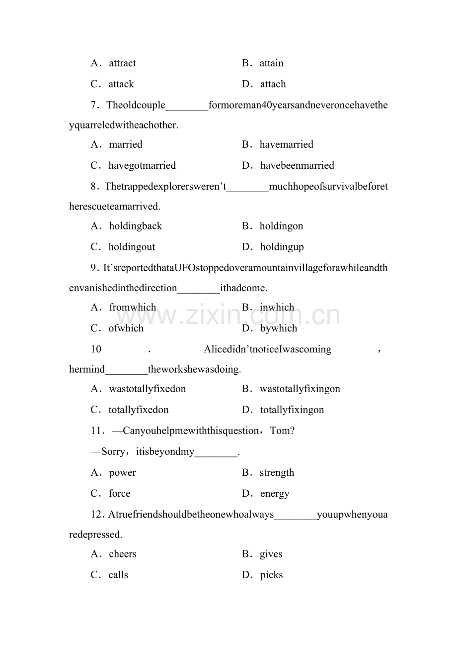 高三英语课时能力复习检测题15.doc_第2页