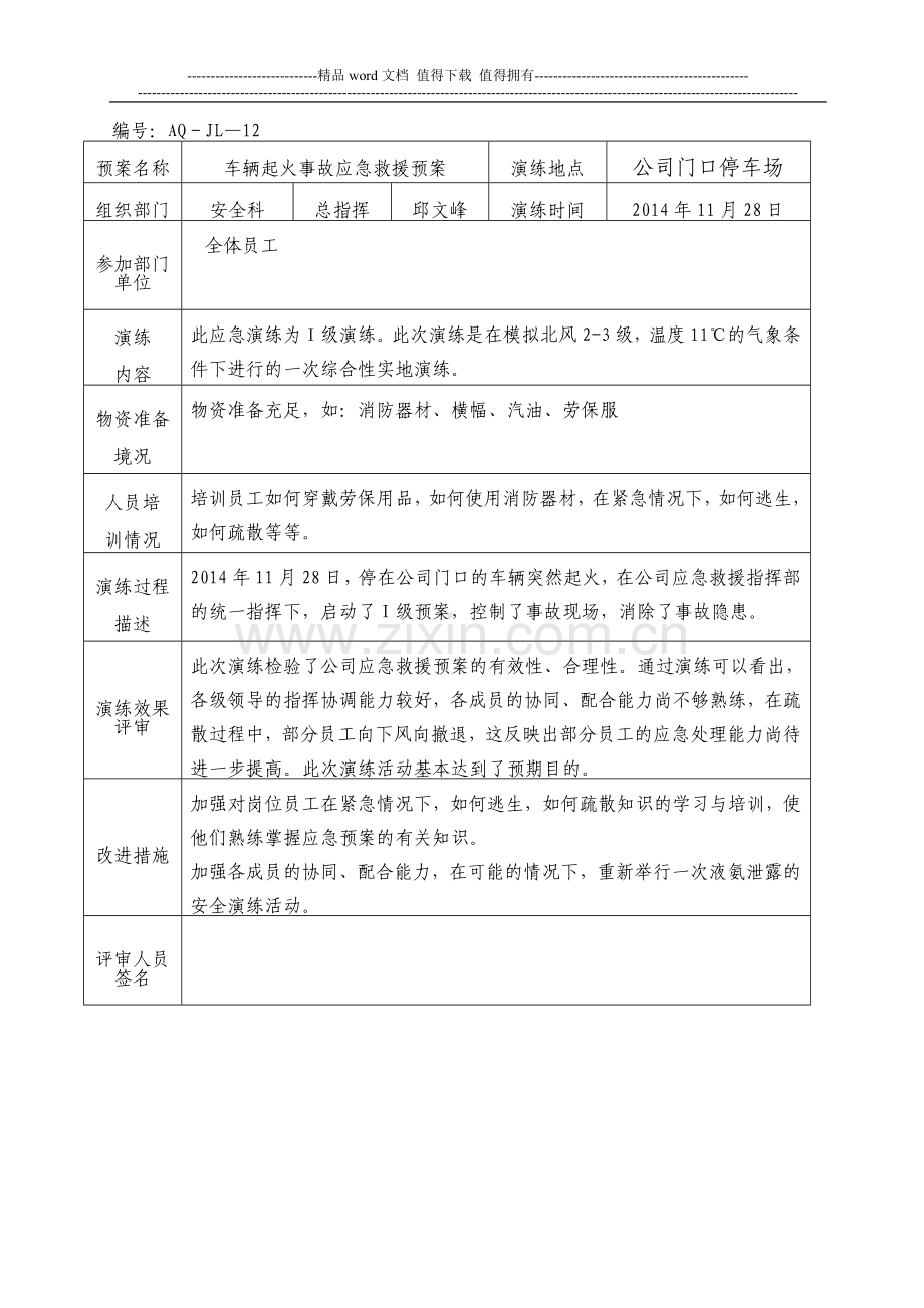 消防安全应急救援预案评审记录.doc_第3页