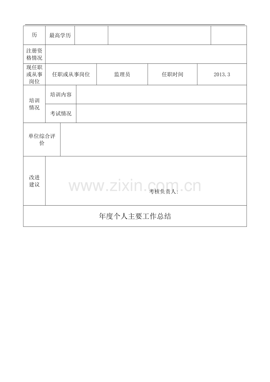 员工年度绩效考核表B-1..doc_第2页