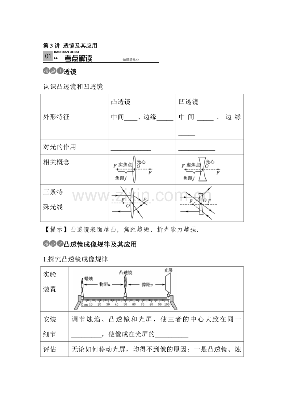 透镜及其应用同步练习.doc_第1页