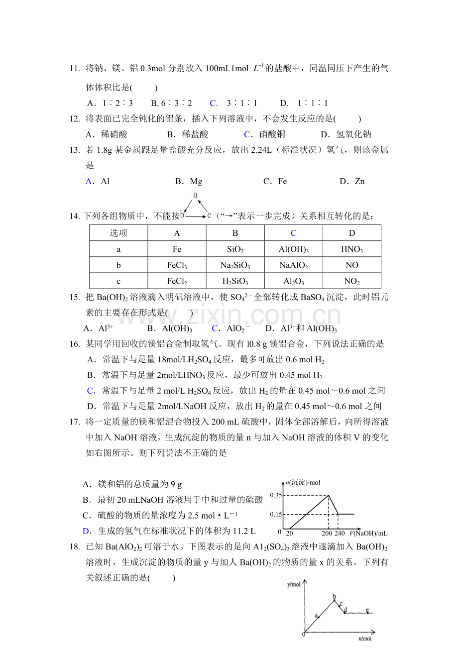 高三化学知识点总复习检测4.doc_第2页