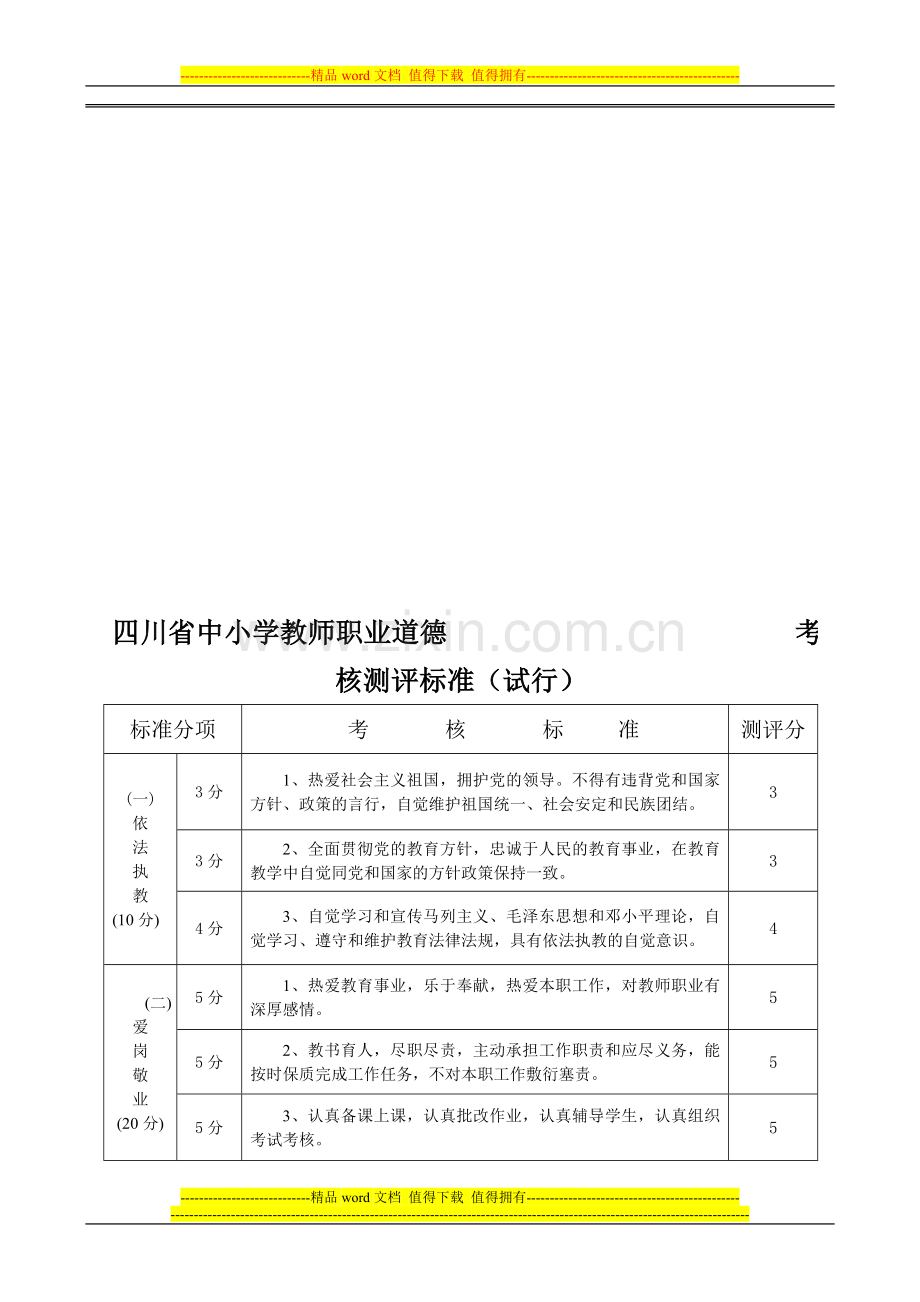 教师职业道德考核测评表..doc_第3页