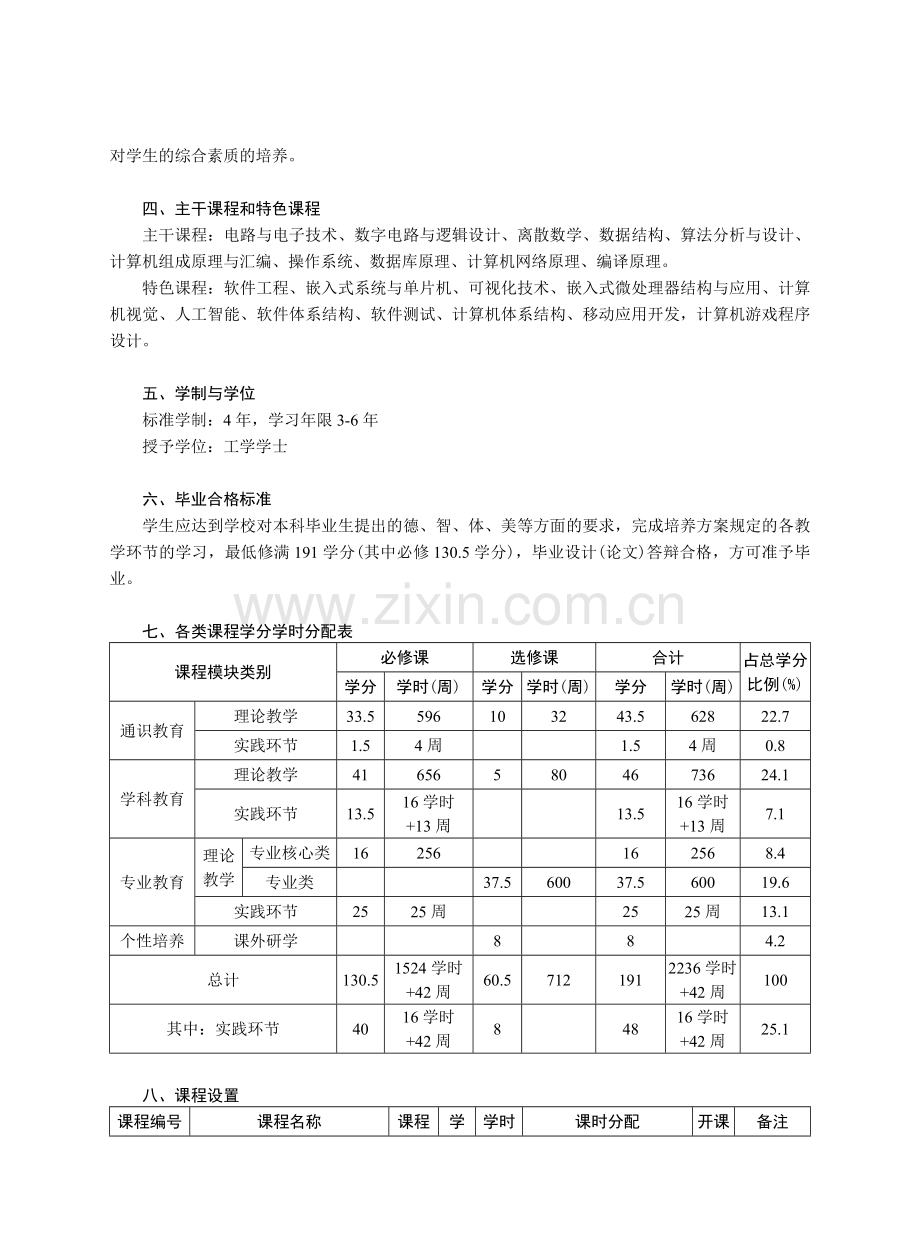 中南大学计算机科学与技术专业本科培养方案.doc_第3页