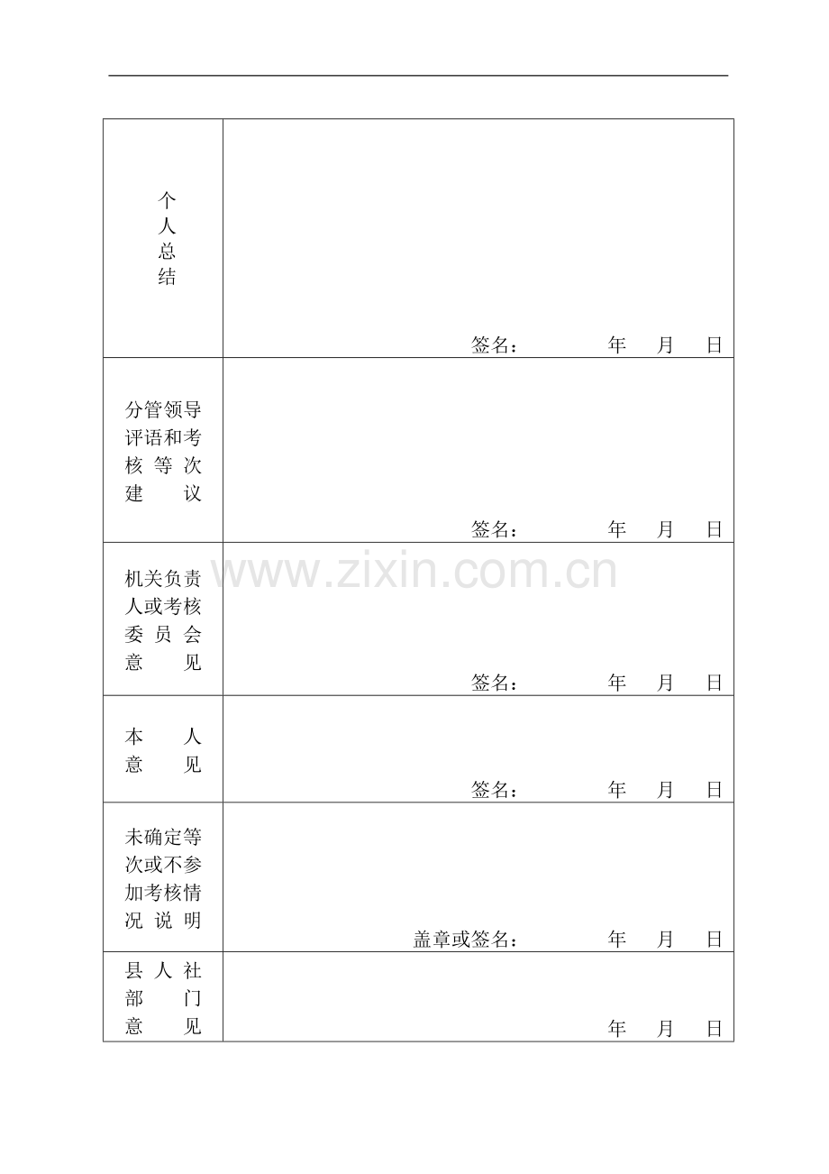 公务员、事业人员、机关工勤年度考核表..doc_第2页