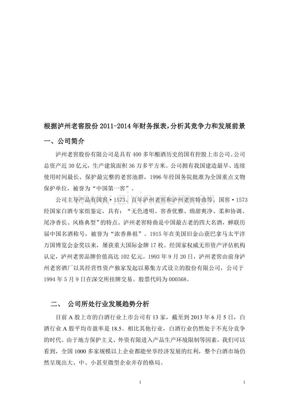 泸州老窖---财务报表分析.doc_第1页