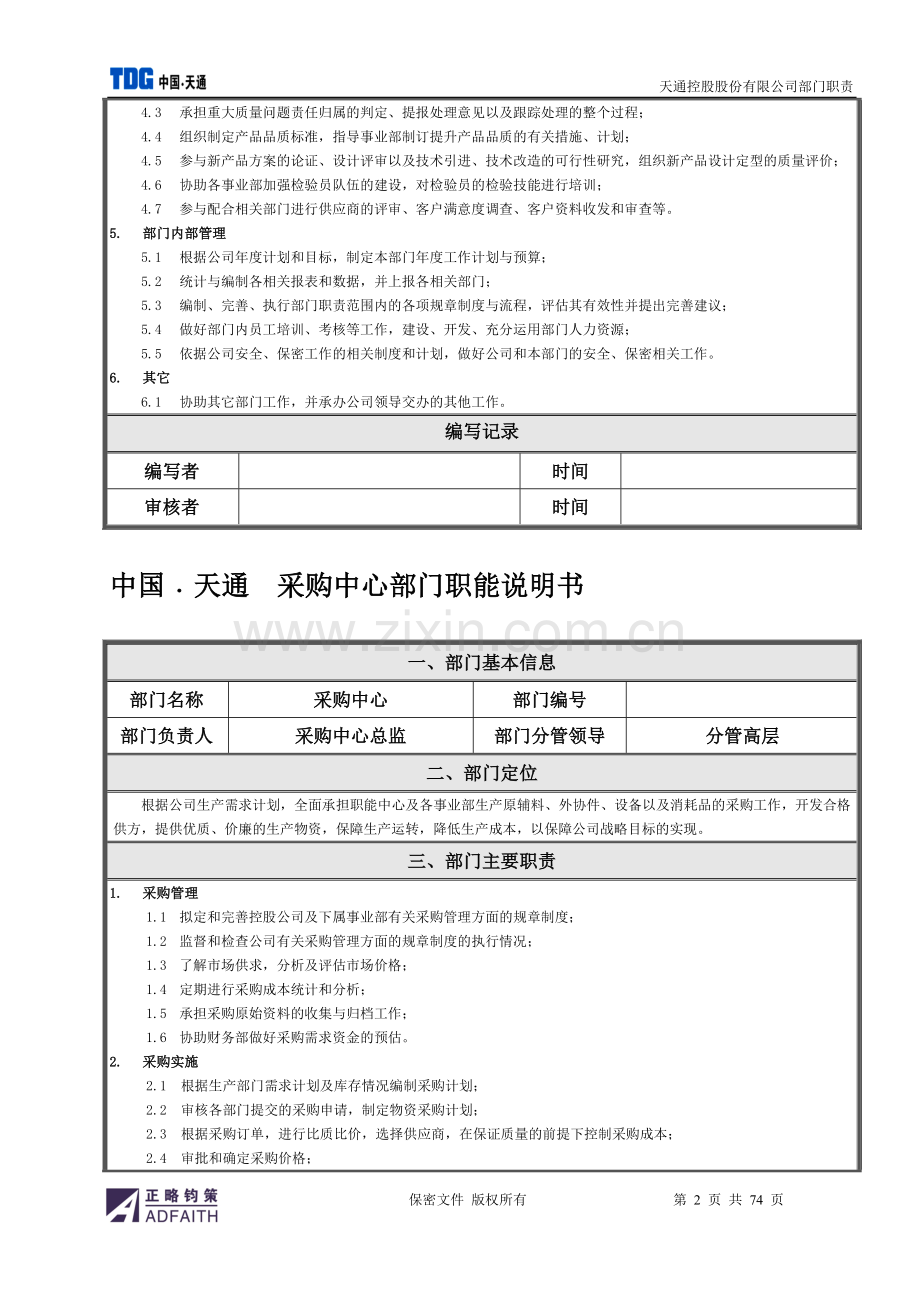 部门职责模版-人力资源管理-经管.doc_第2页