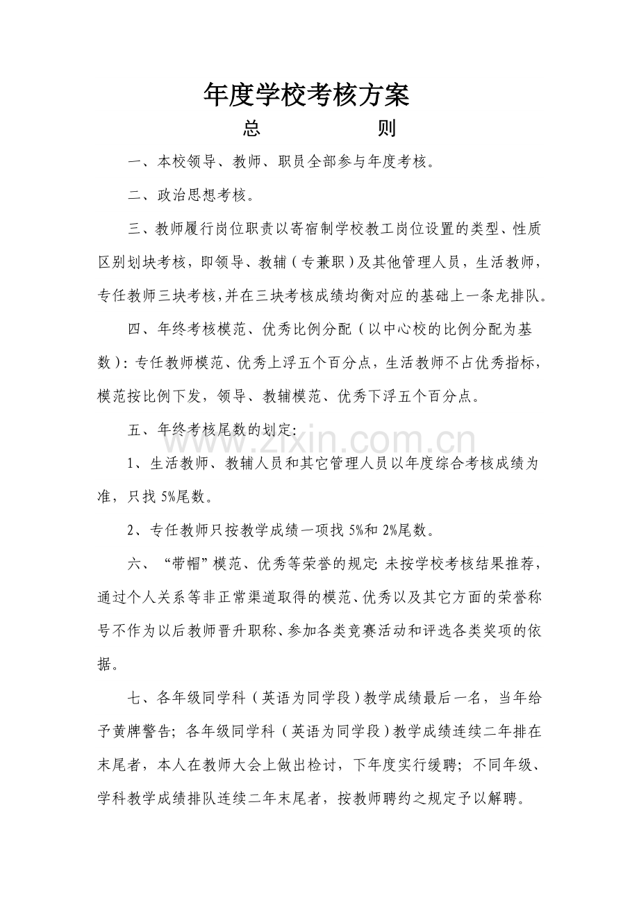 年度学校考核方案.doc_第1页