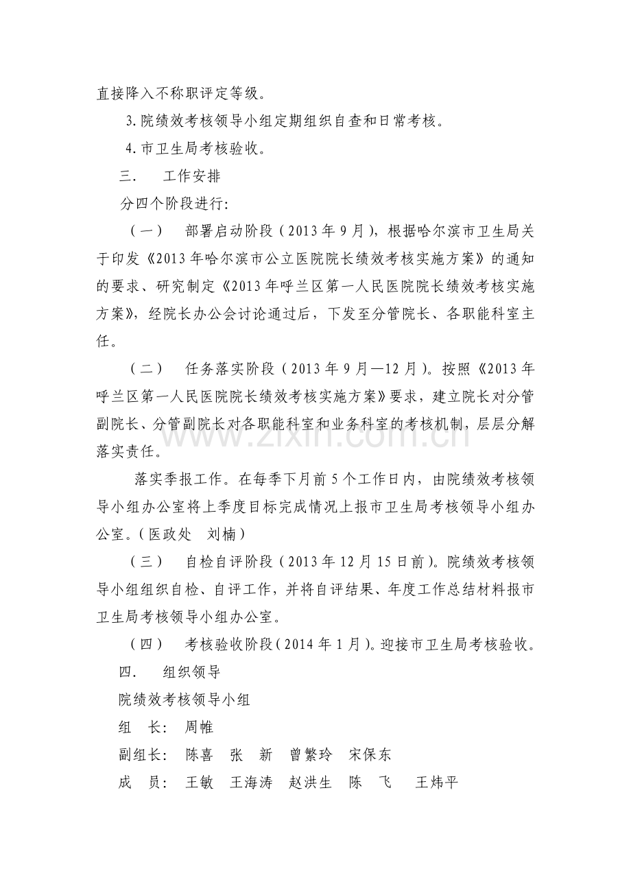 呼兰区第一人民医院院长绩效考核实施方案..doc_第2页